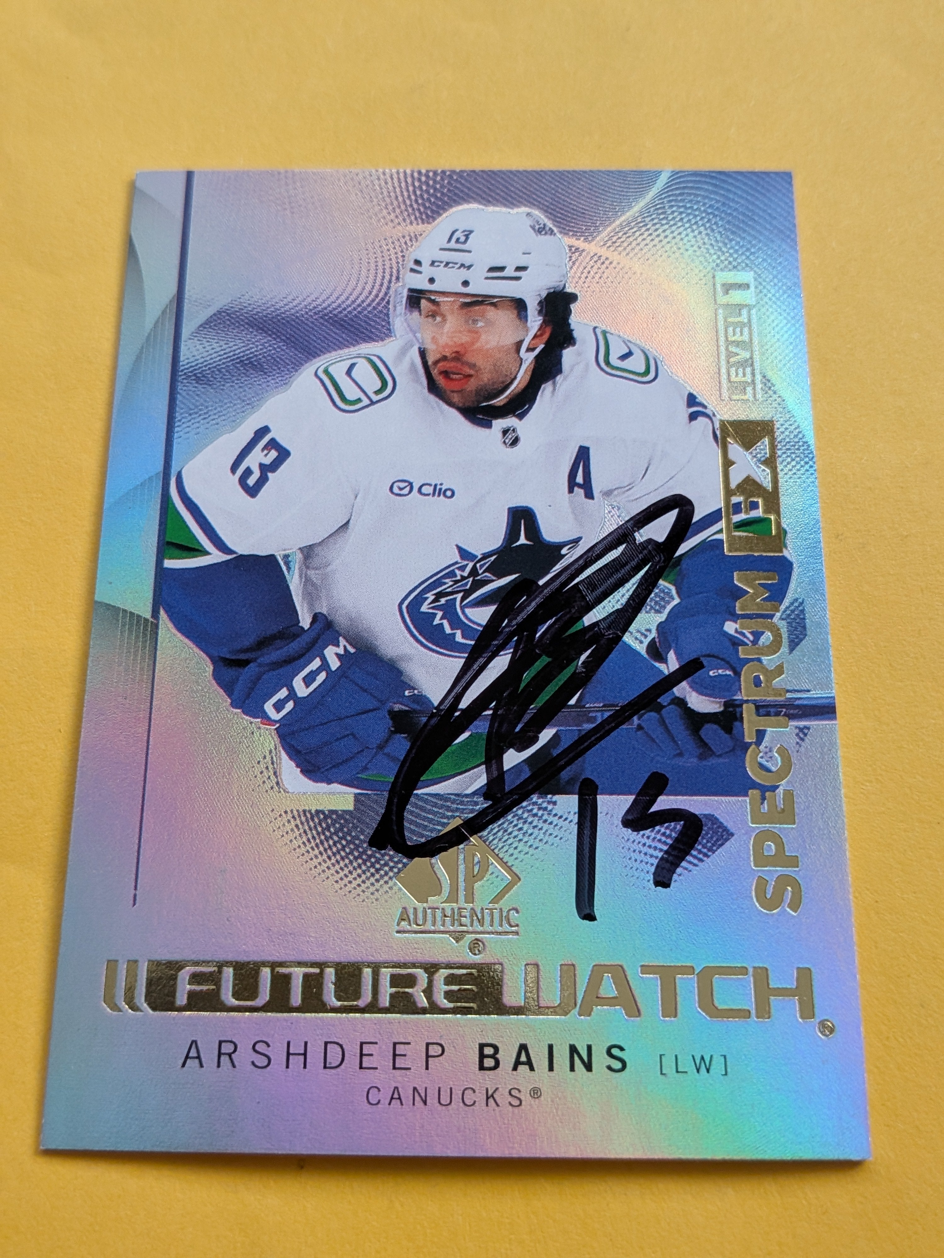 Arshdeep Bains Signed Vancouver Canucks Card