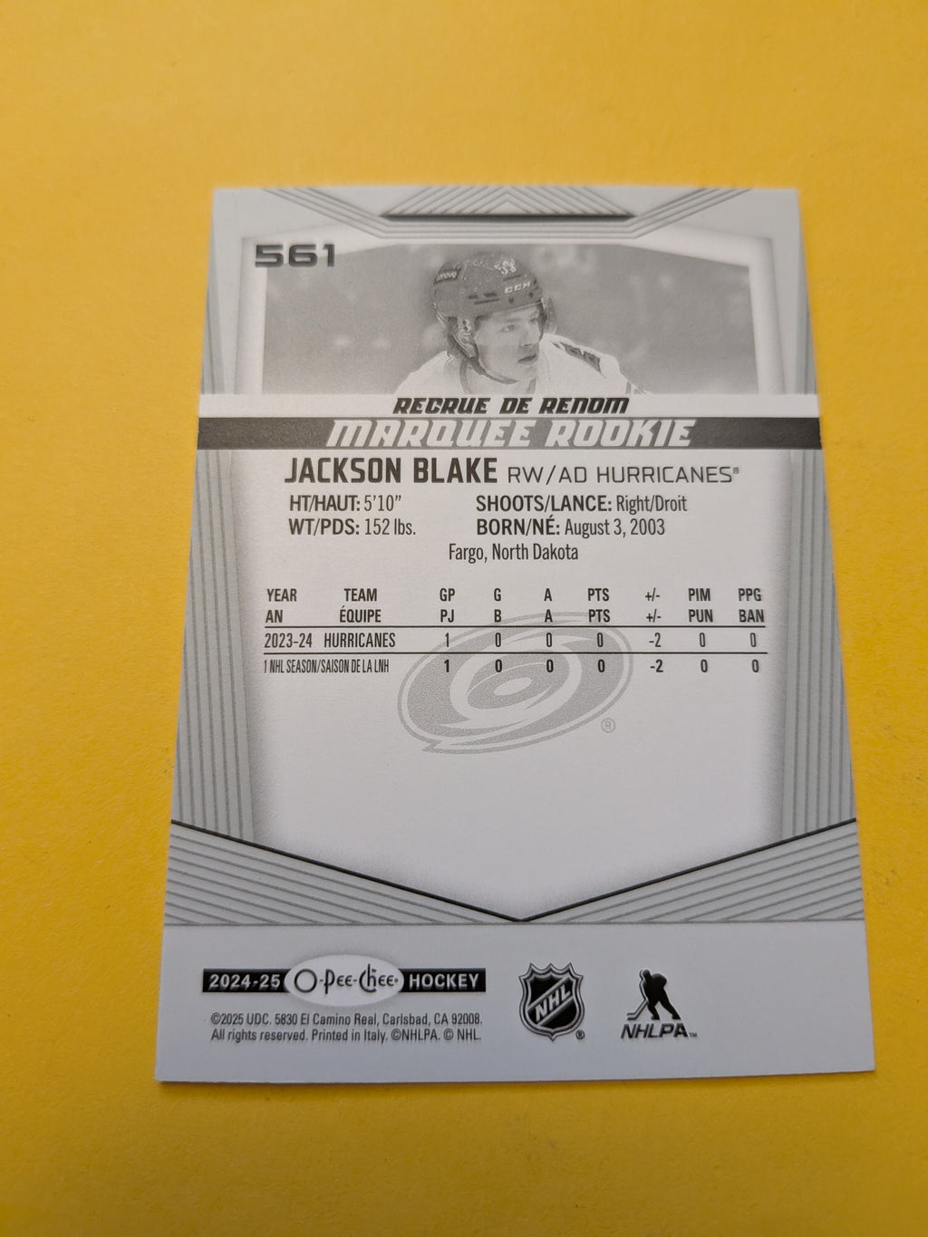 Jackson Blake 24-25 OPC Rookie Card