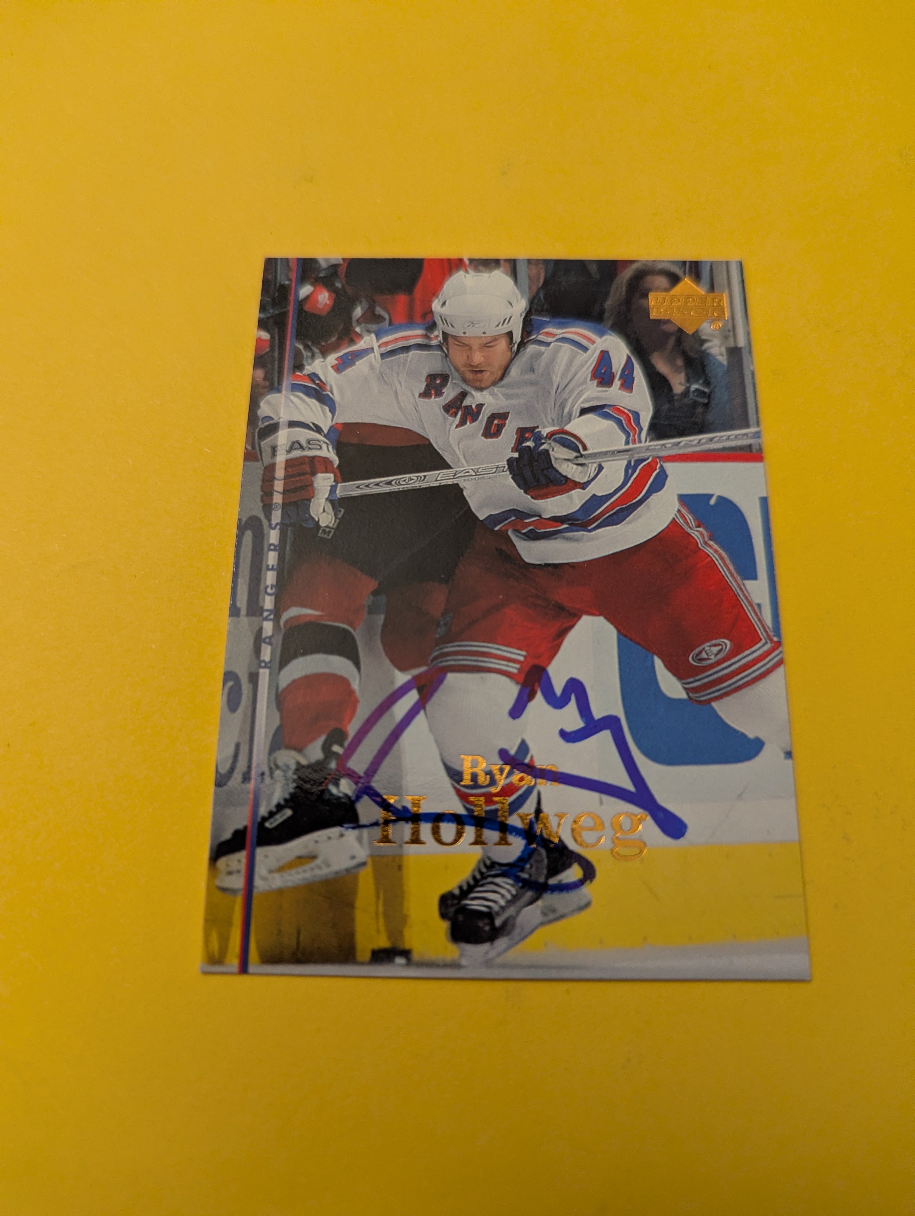 Ryan Hollweg Signed New York Rangers Card