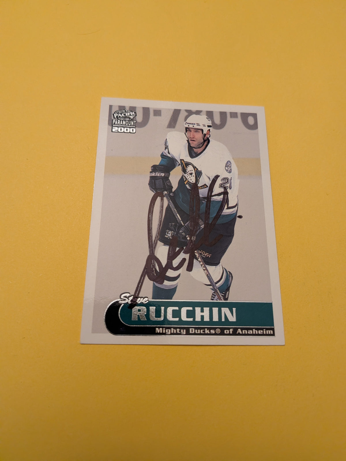 Steve Rucchin Signed Anaheim Ducks Card B