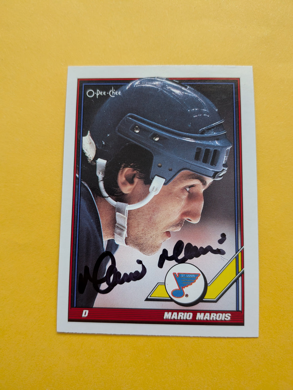 Mario Marois Signed St. Louis Blues Card B