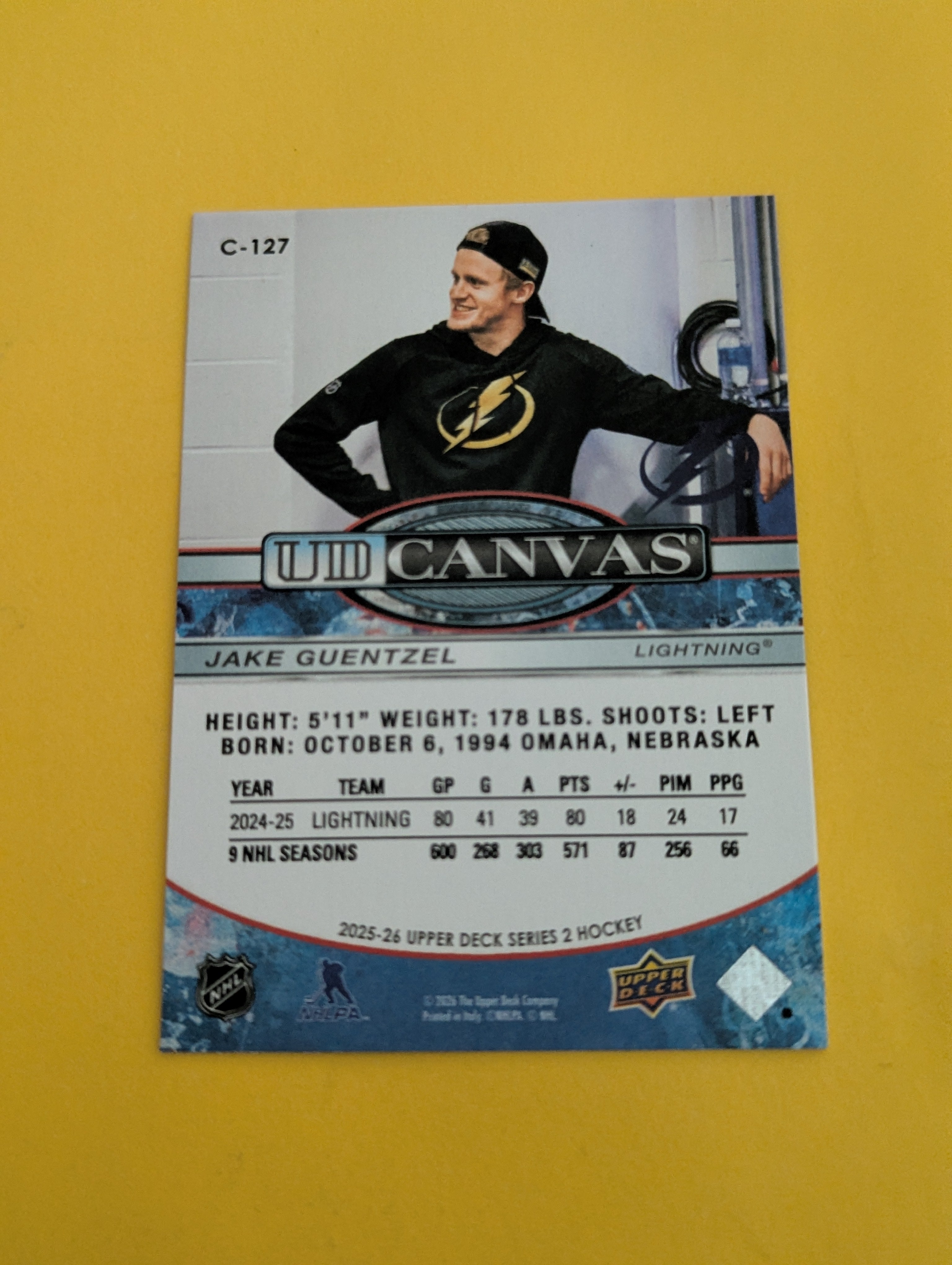Jake Guentzel 25-26 Upper Deck UD Canvas Card