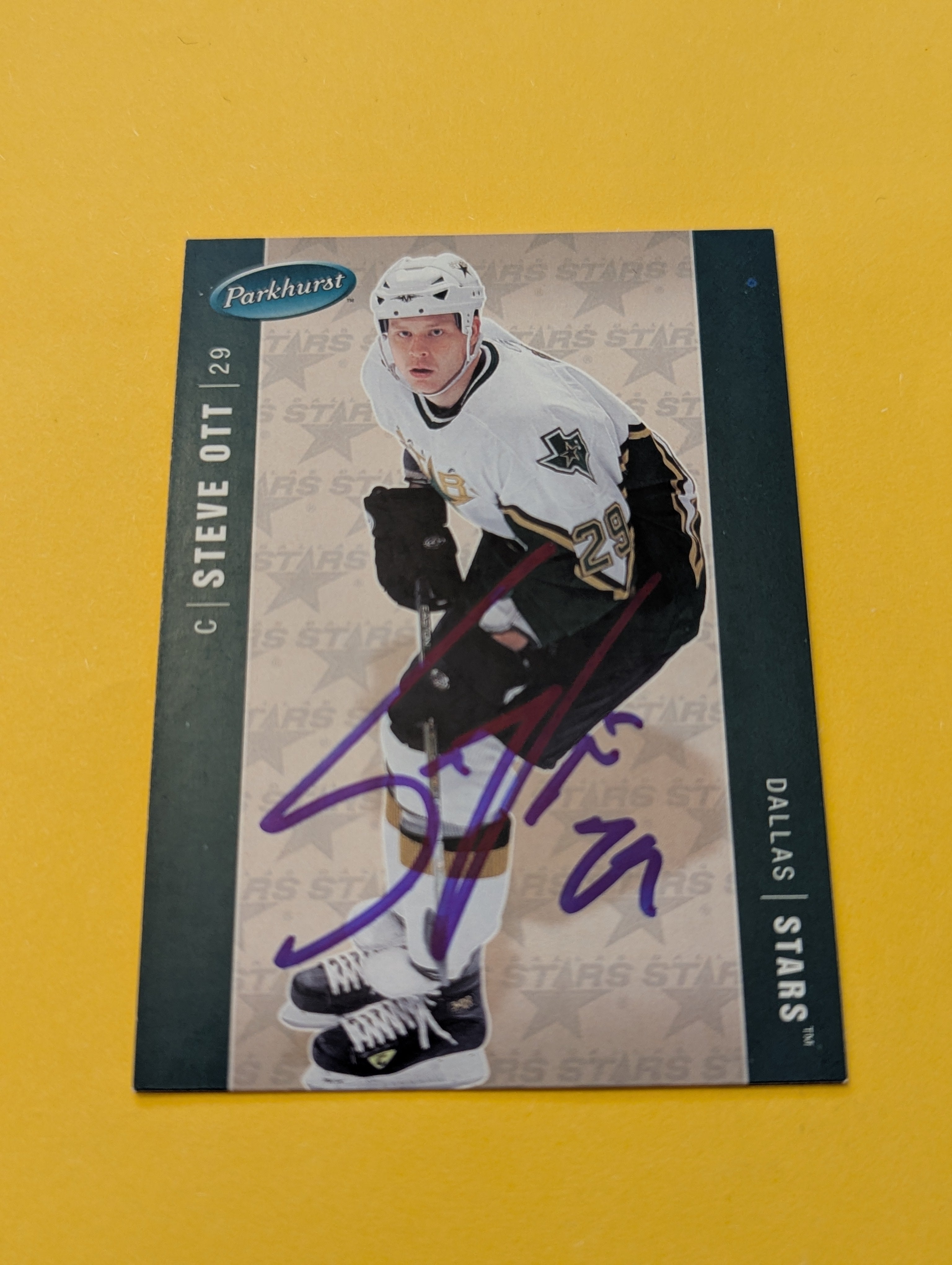 Steve Ott Signed Dallas Stars Card
