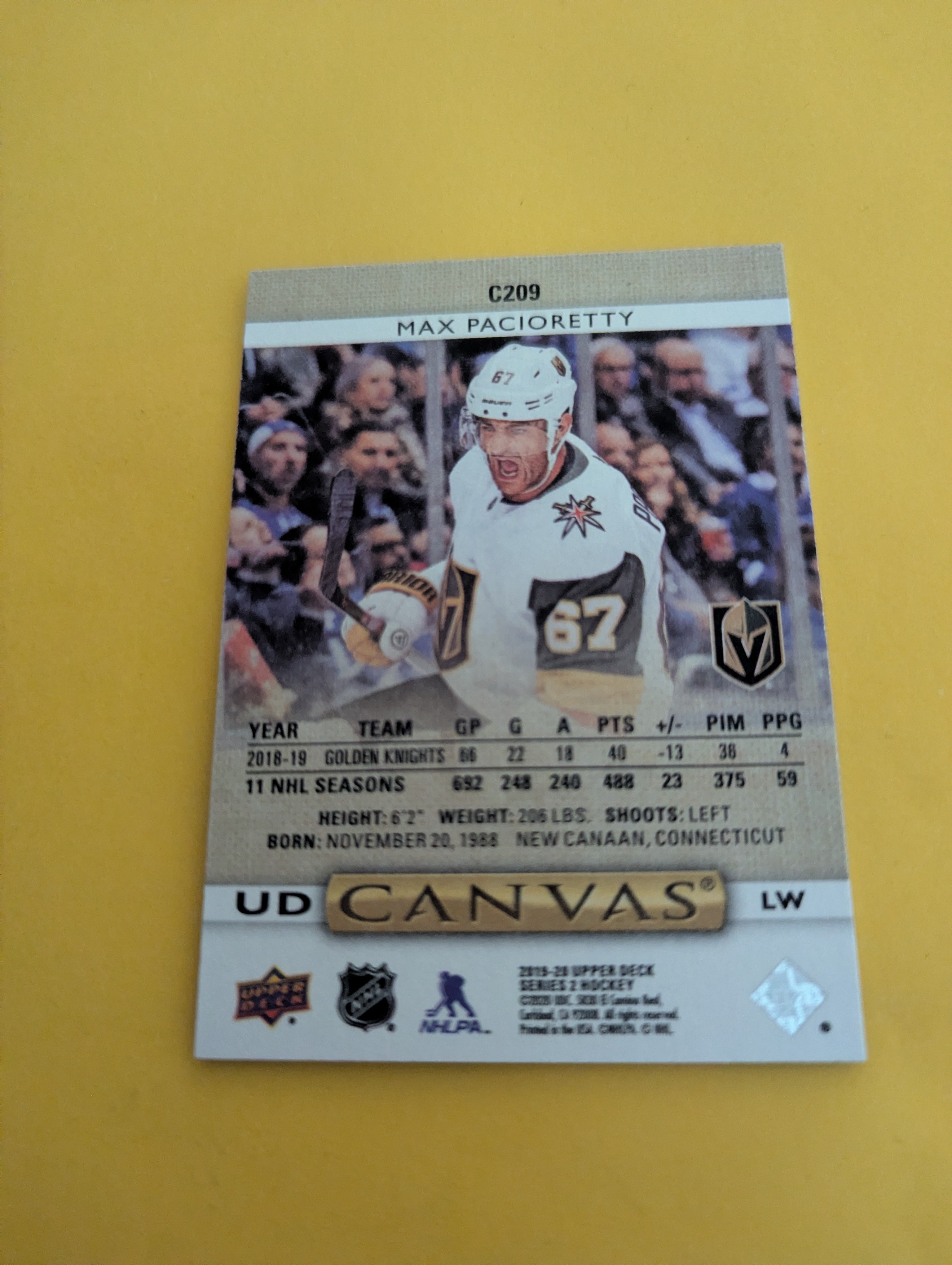 Max Pacioretty 19-20 Upper Deck UD Canvas Card