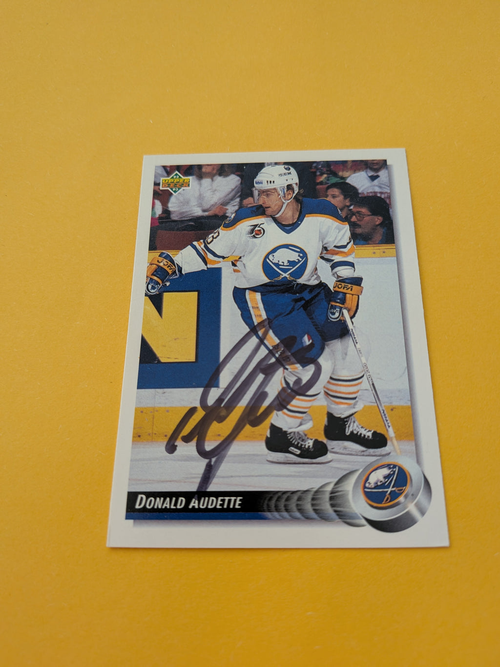 Donald Audette Signed Buffalo Sabres Card E