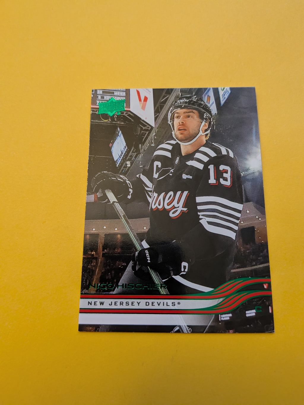 Nico Hischier 25-26 Upper Deck Green Holiday Card