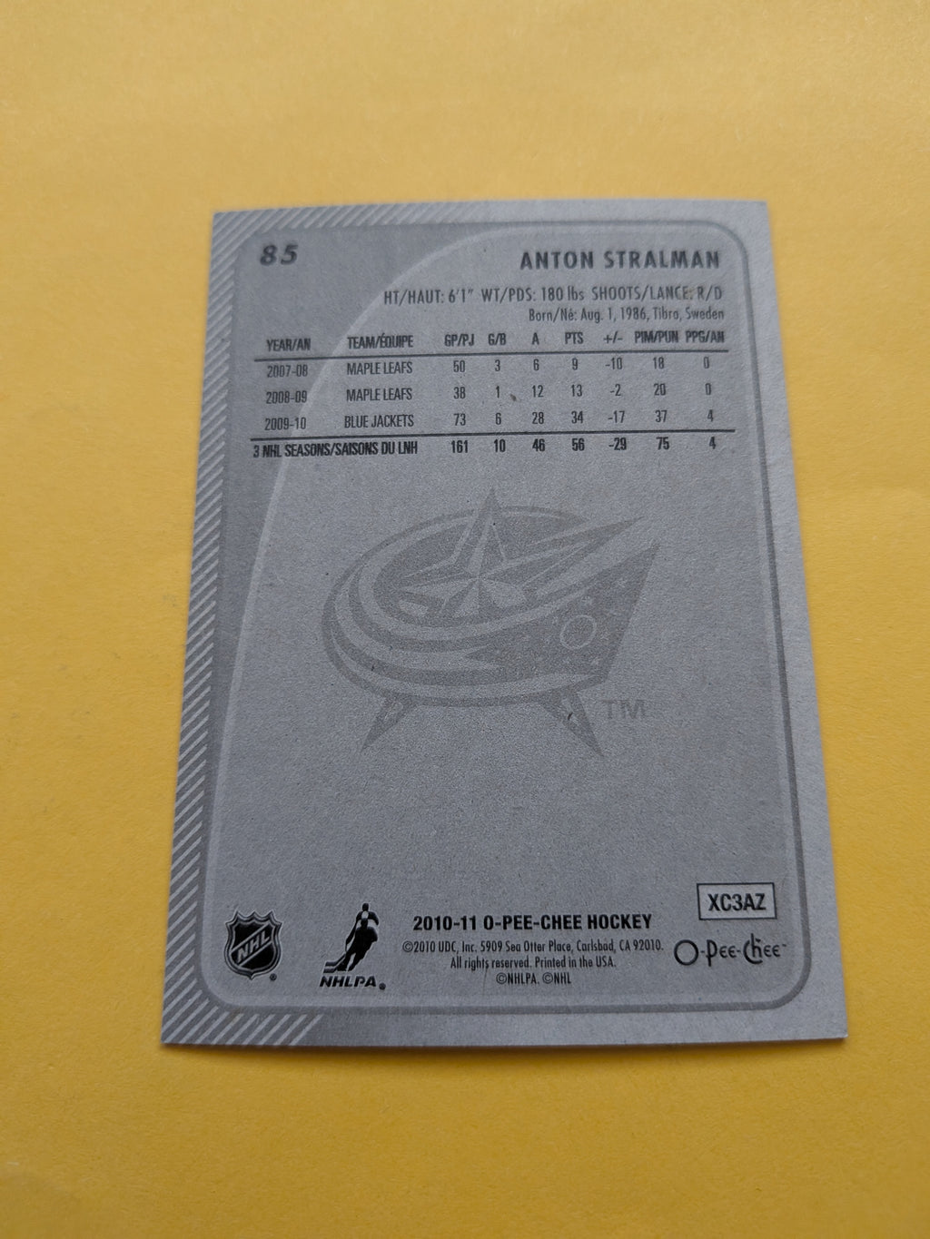Anton Stralman Signed Columbus Blue Jackets Card C