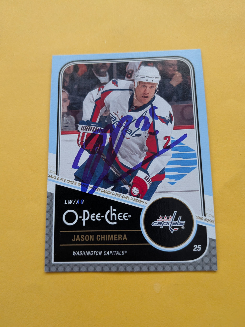 Jason Chimera Signed Washington Capitals Card E