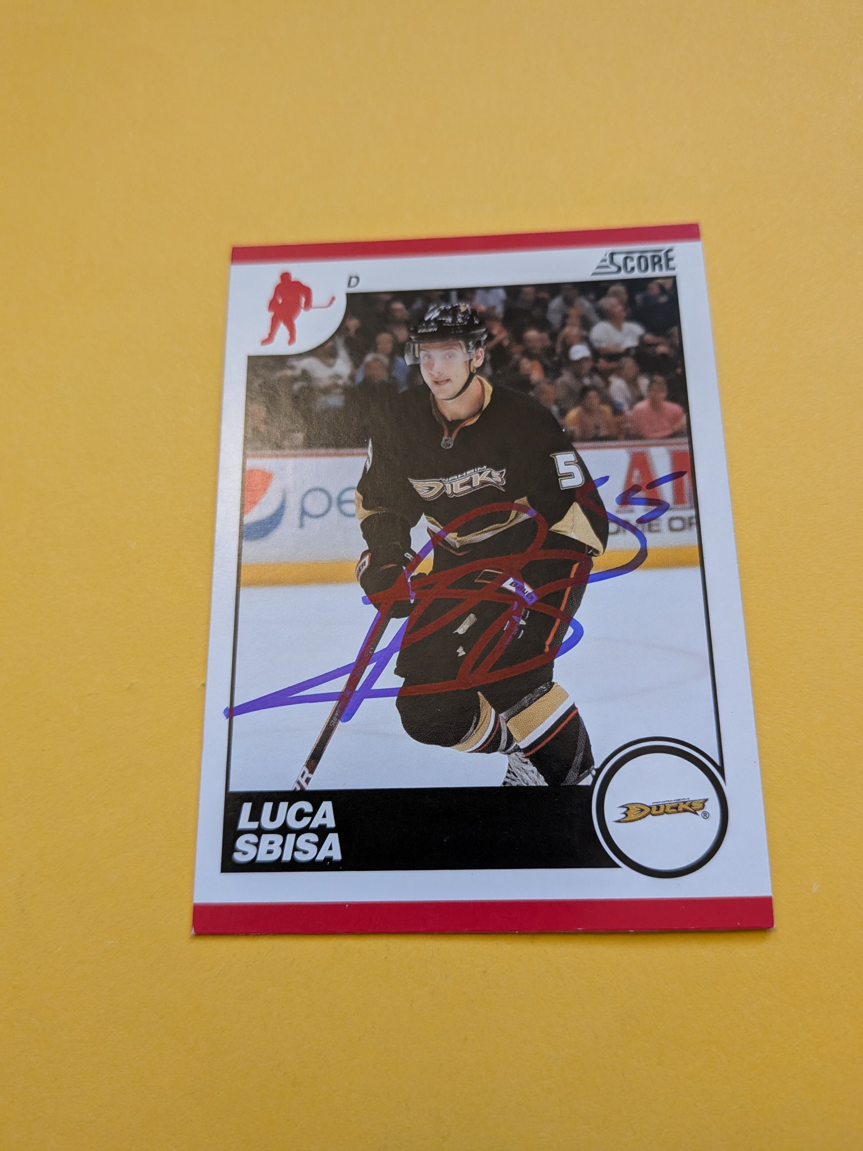 Luca Sbisa Signed Anaheim Ducks Card D