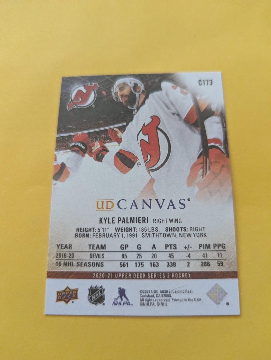 Kyle Palmieri 20-21 Upper Deck UD Canvas Card