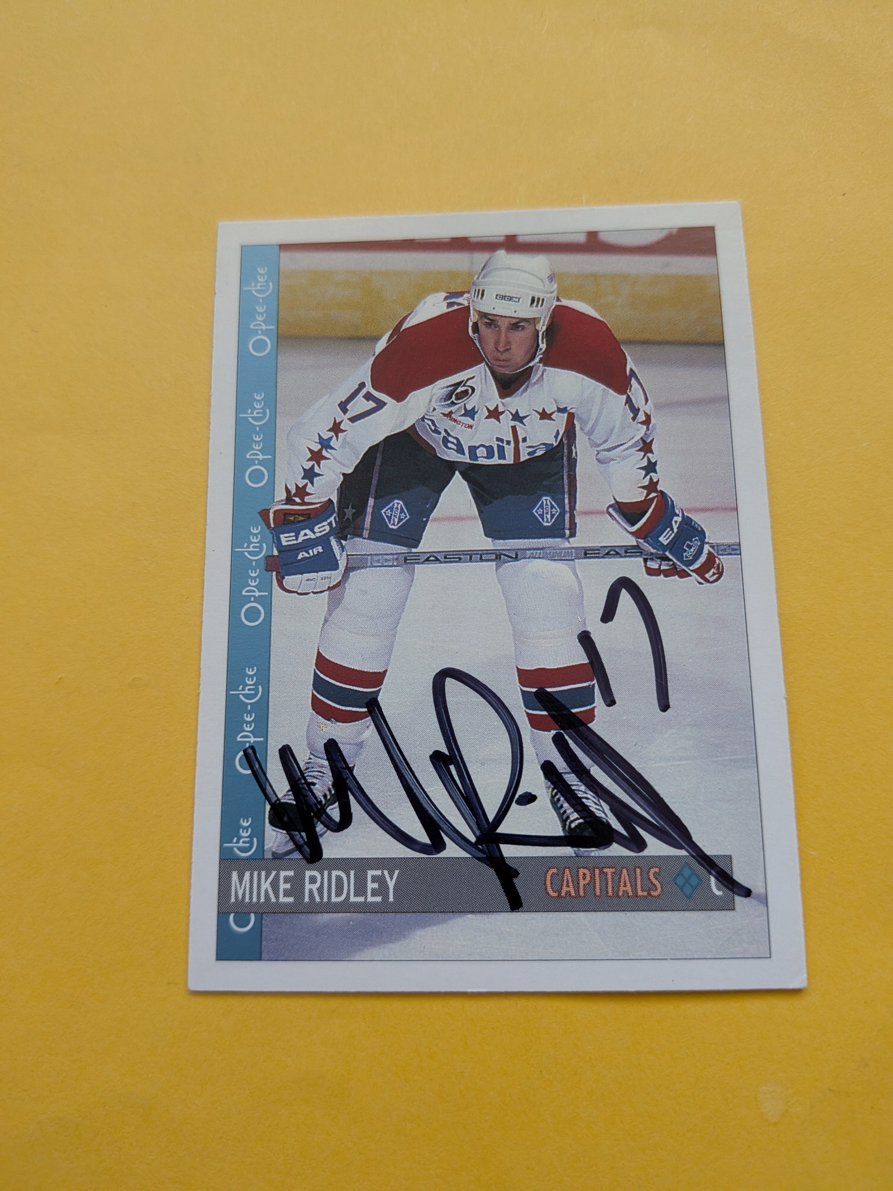 Mike Ridley Signed Washington Capitals Card J