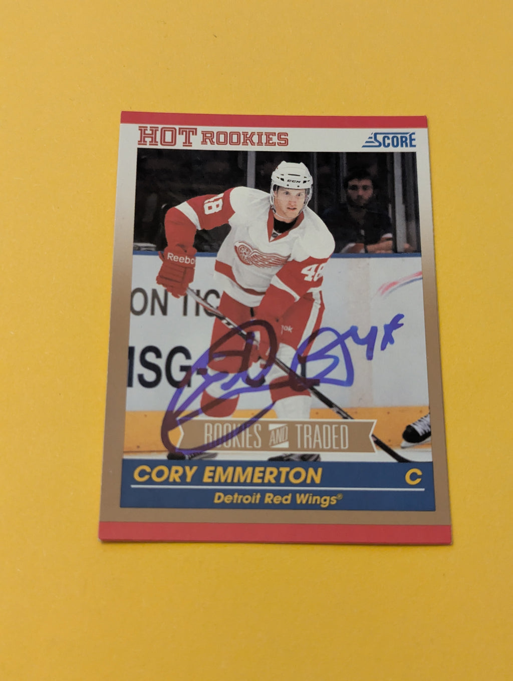 Cory Emmerton Signed Detroit Red Wings Card
