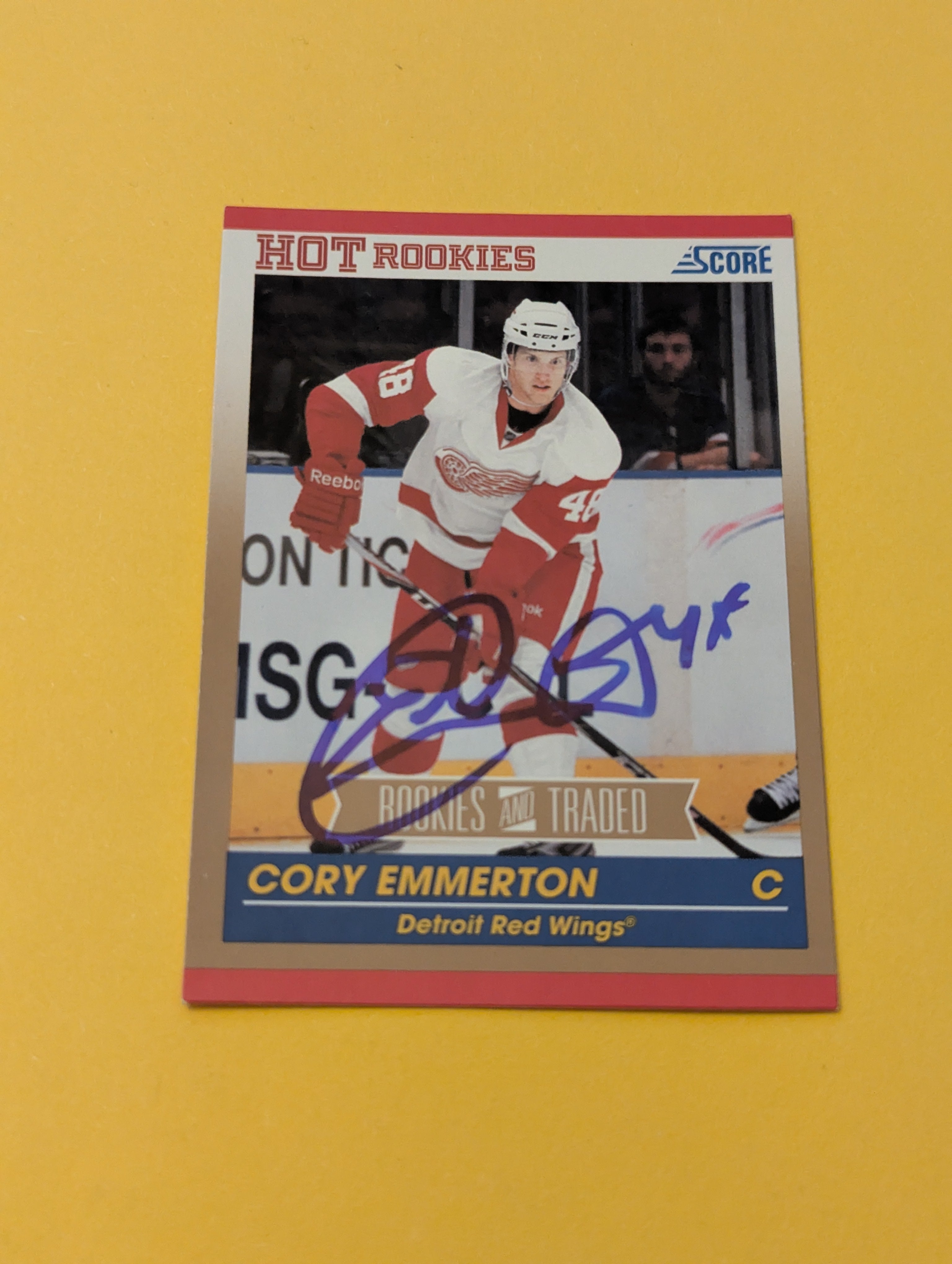 Cory Emmerton Signed Detroit Red Wings Card