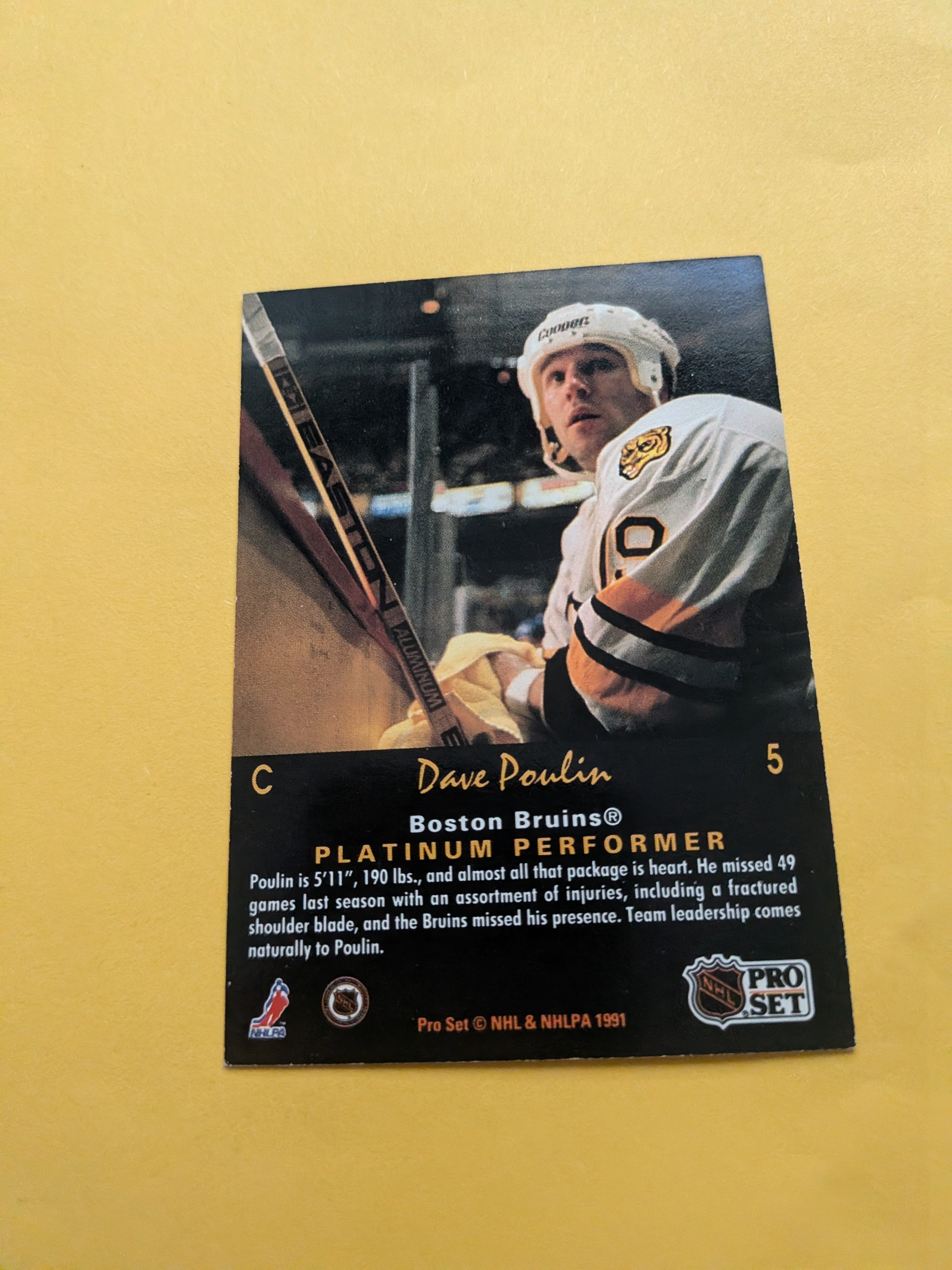 Dave Poulin Signed Boston Bruins Card D