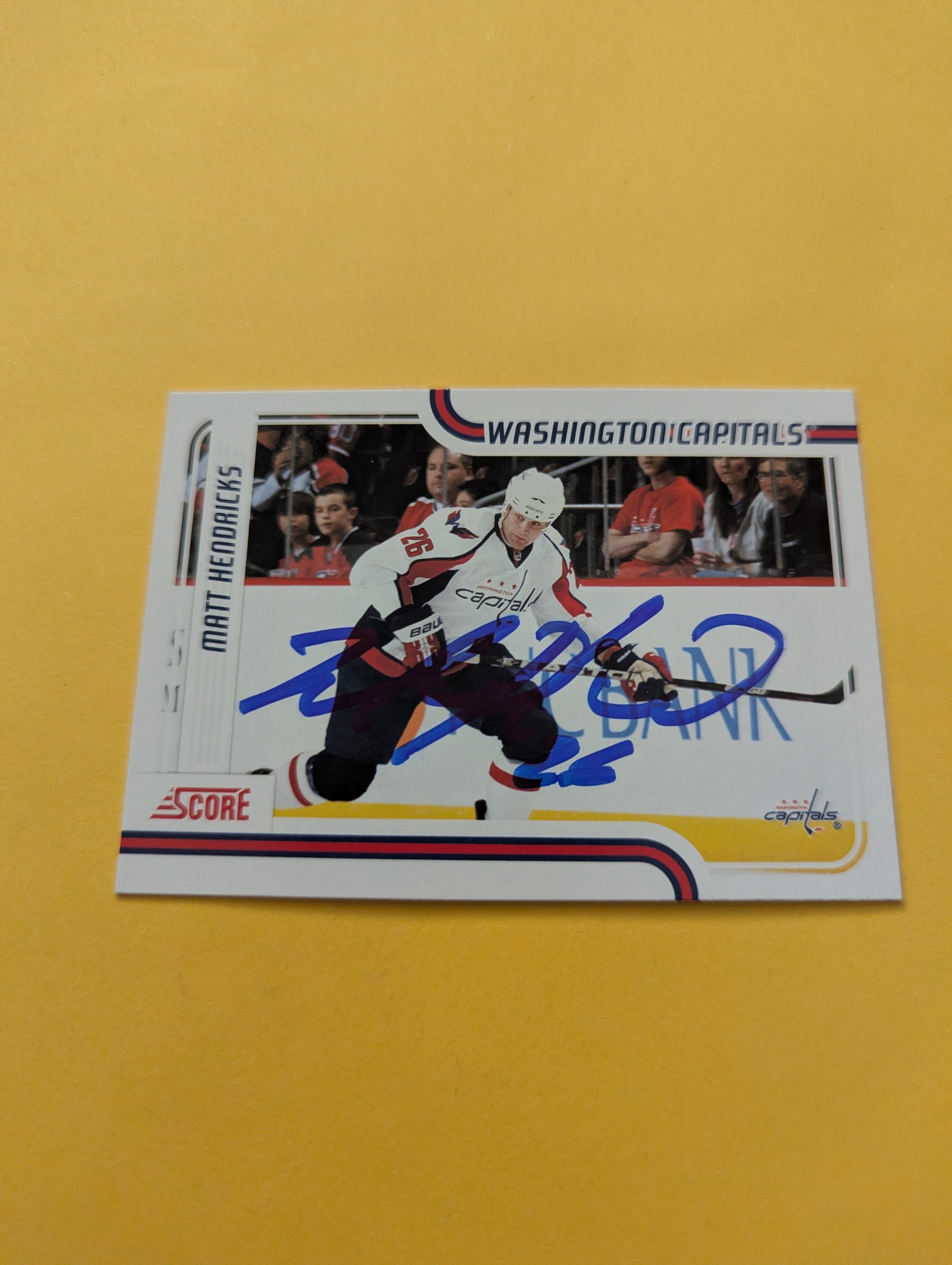 Matt Hendricks Signed Washington Capitals Card