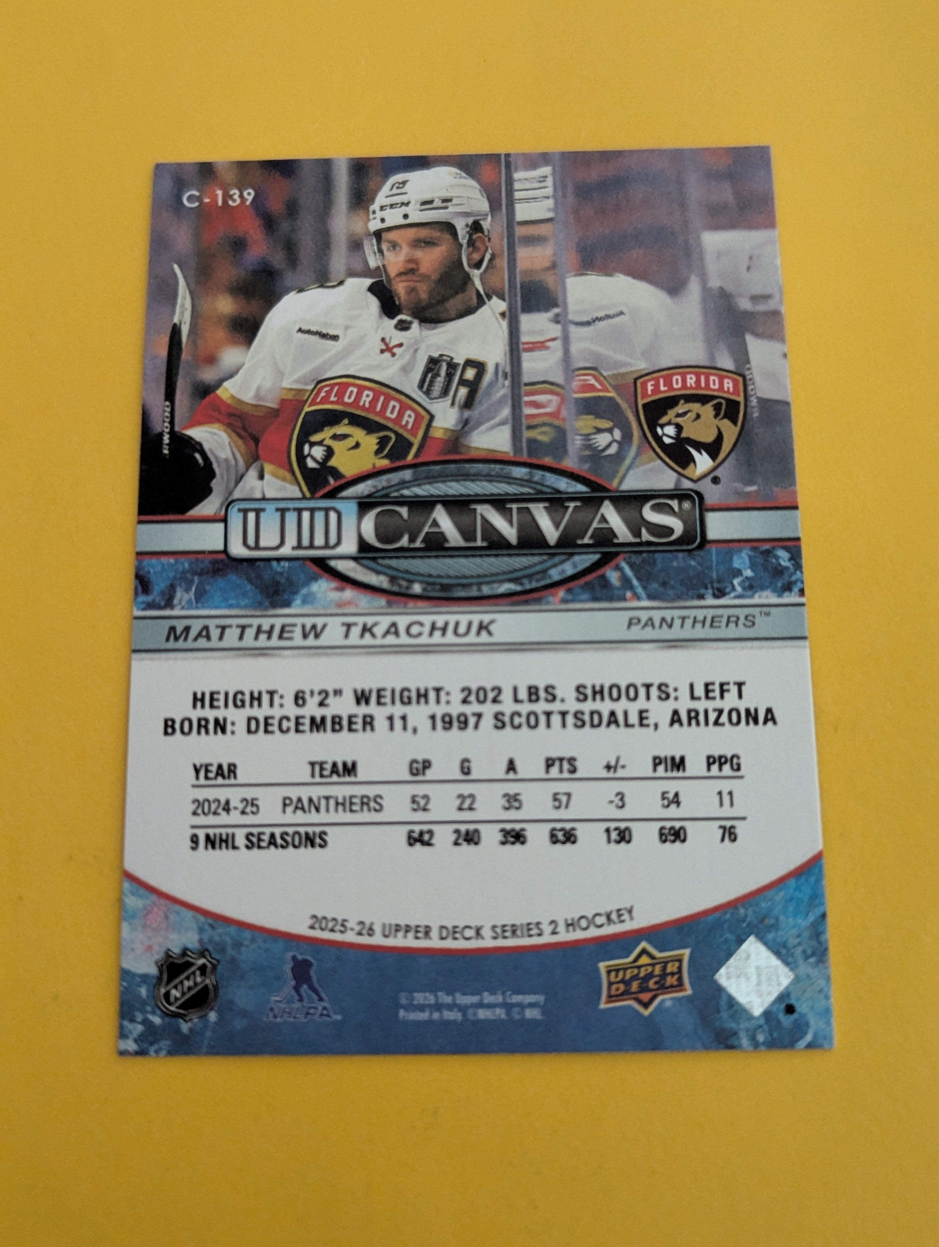 Matthew Tkachuk 25-26 Upper Deck UD Canvas Card