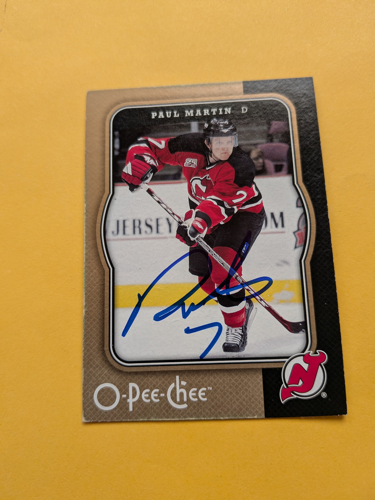Paul Martin Signed New Jersey Devils Card B