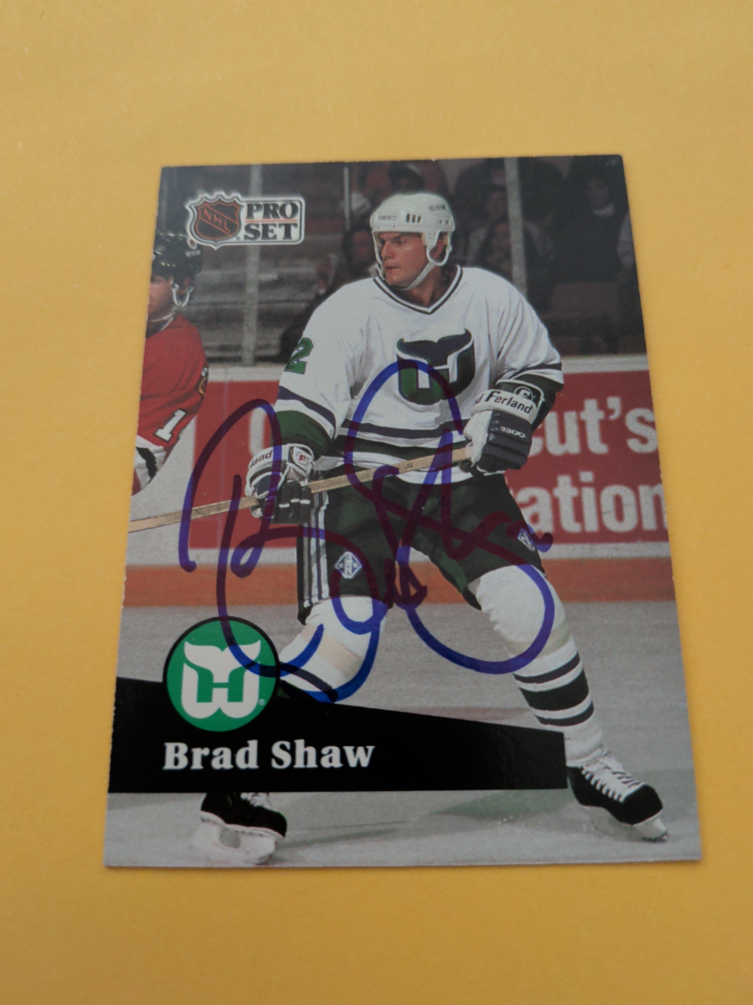 Brad Shaw Signed Hartford Whalers Card B