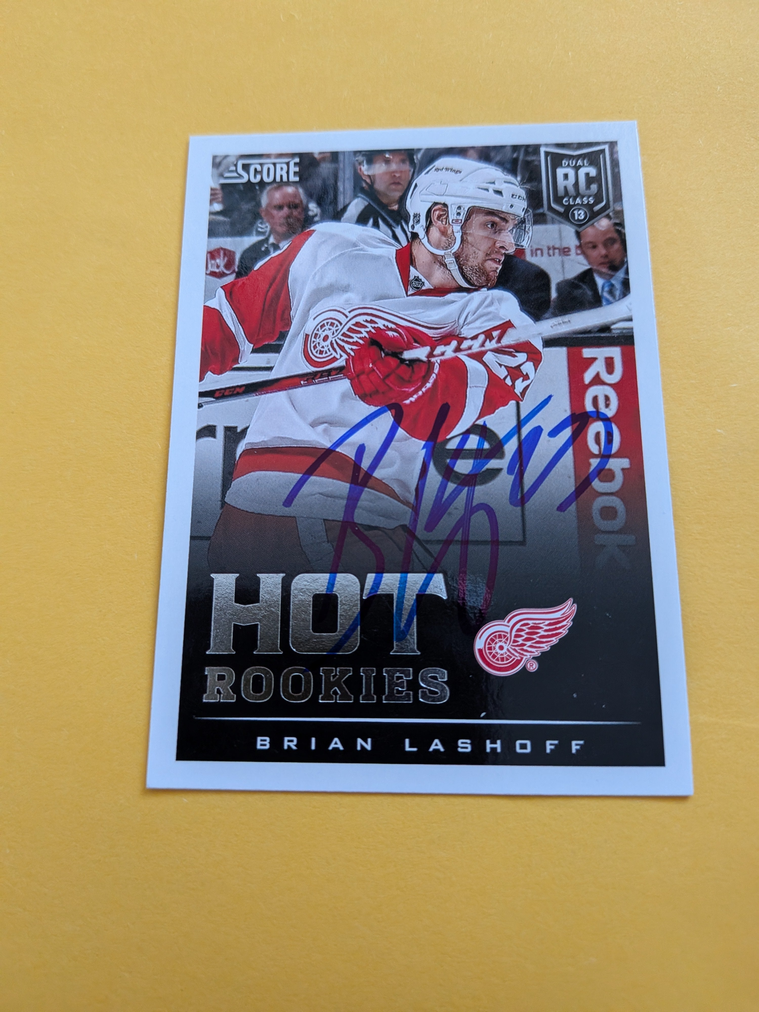 Brian Lashoff Signed Detroit Red Wings Rookie Card A