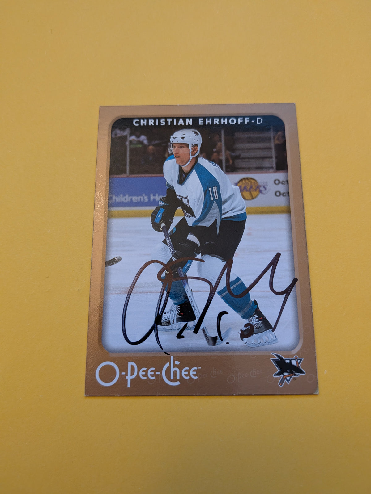 Christian Ehrhoff Signed San Jose Sharks Card C