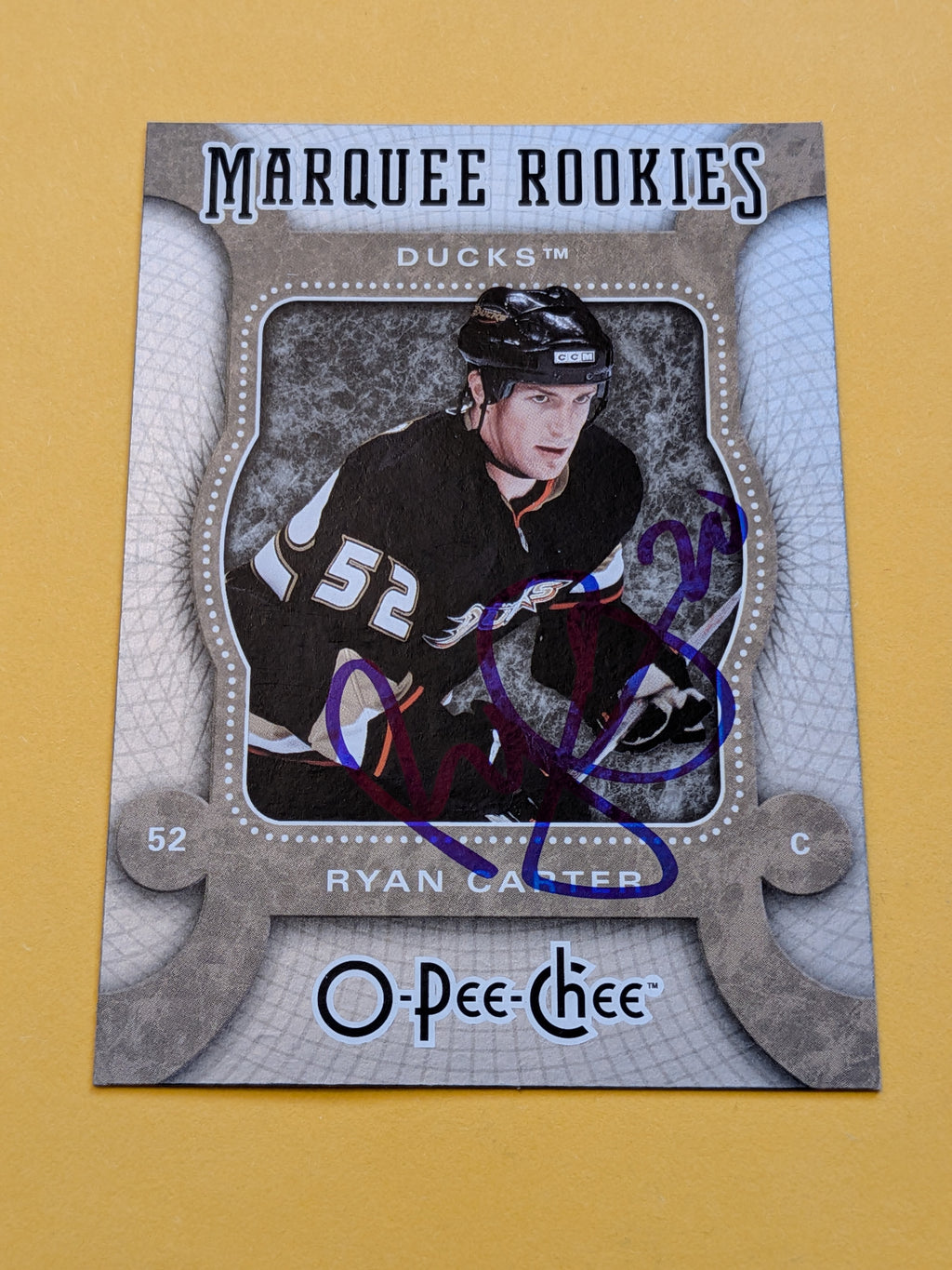 Ryan Carter Signed Anaheim Ducks Rookie Card A