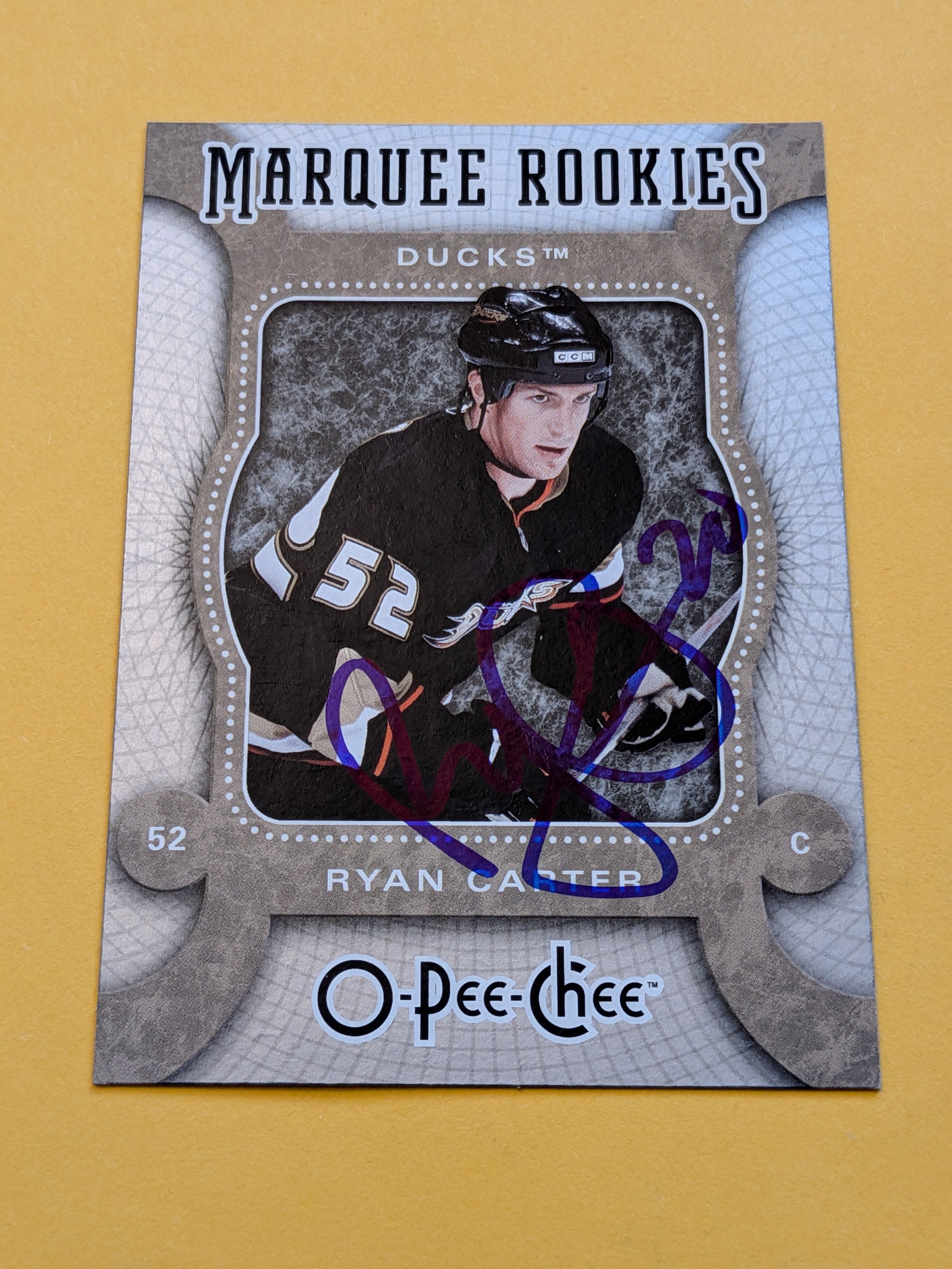 Ryan Carter Signed Anaheim Ducks Rookie Card A