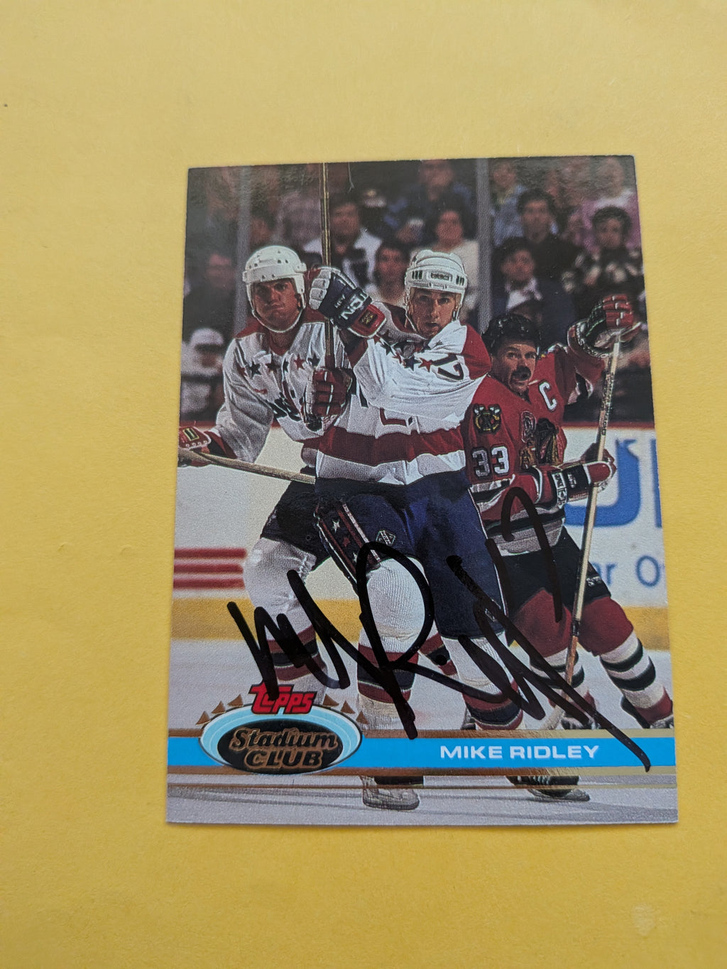 Mike Ridley Signed Washington Capitals Card H