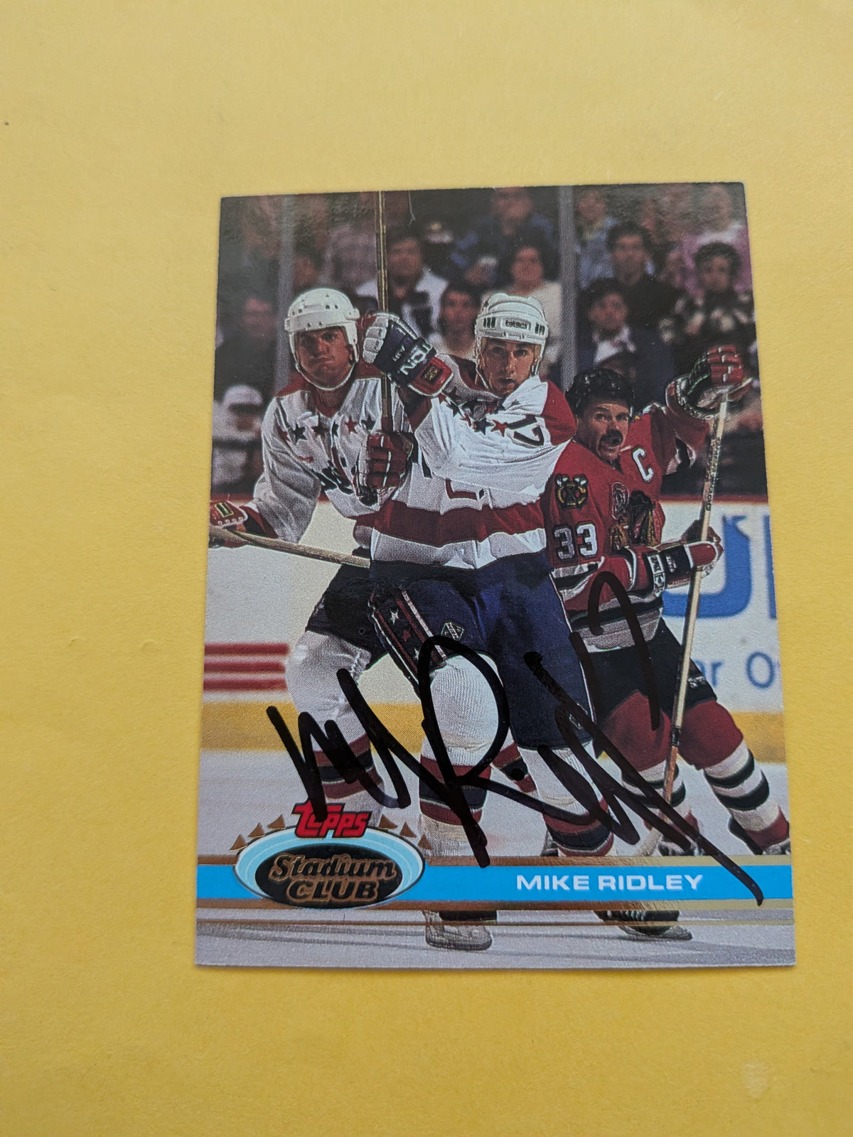 Mike Ridley Signed Washington Capitals Card H