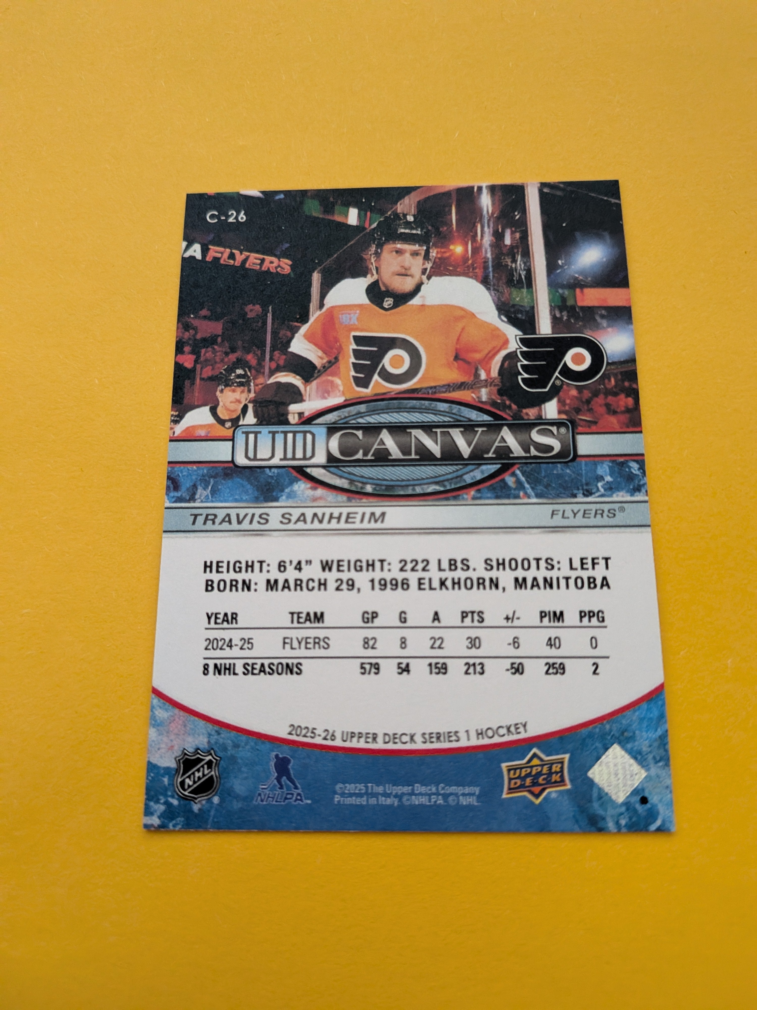 Travis Sanheim 25-26 Upper Deck UD Canvas Card