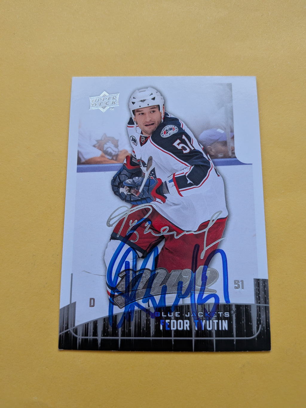 Fedor Tyutin Signed Columbus Blue Jackets Card F