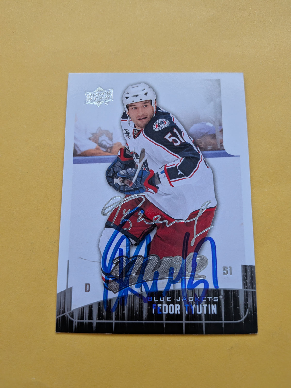 Fedor Tyutin Signed Columbus Blue Jackets Card F