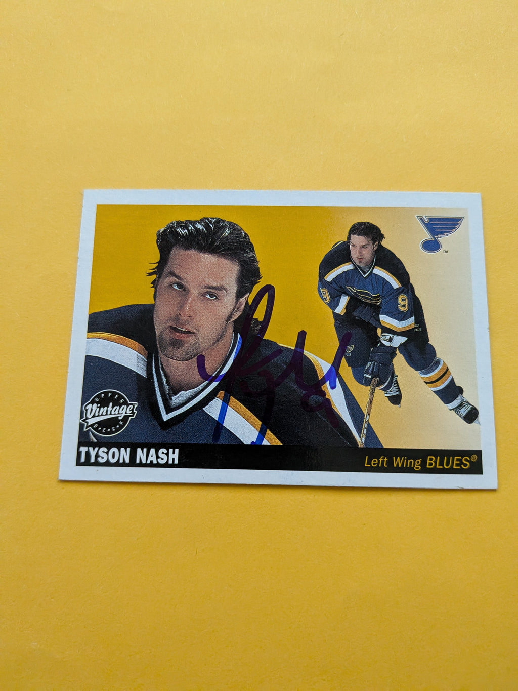 Tyson Nash Signed St. Louis Blues Card B