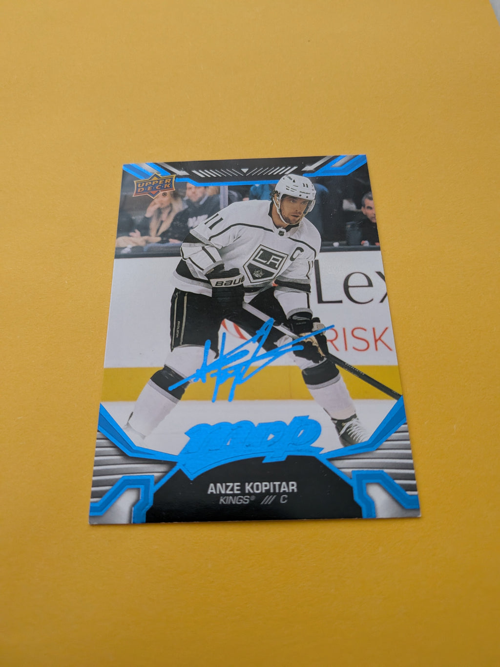 Anze Kopitar 22-23 UD MVP Blue Script Factory Set Parallel Card