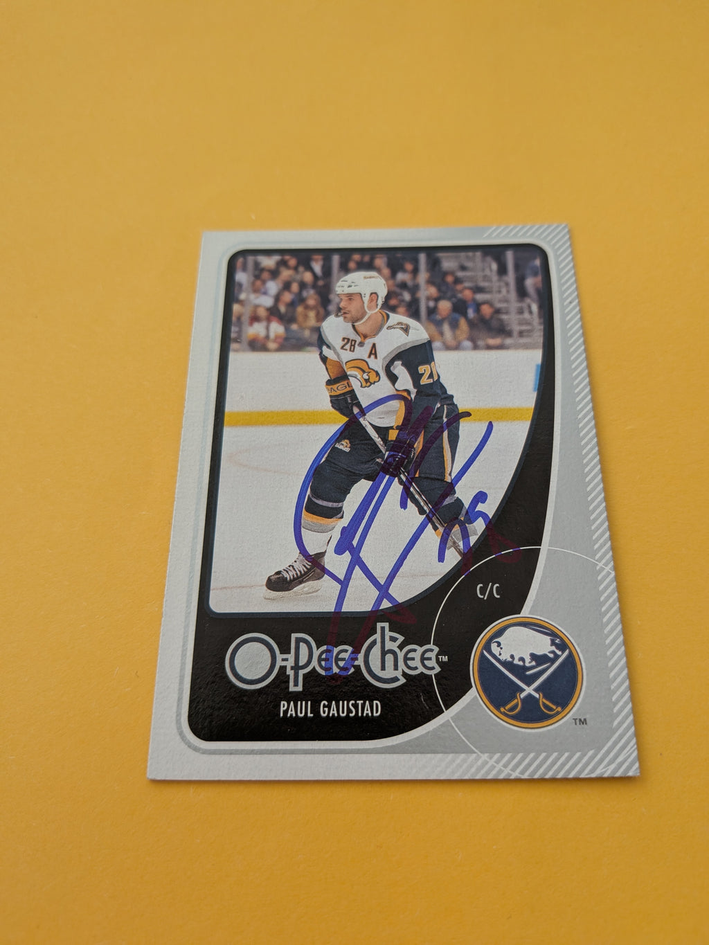 Paul Gaustad Signed Buffalo Sabres Card A