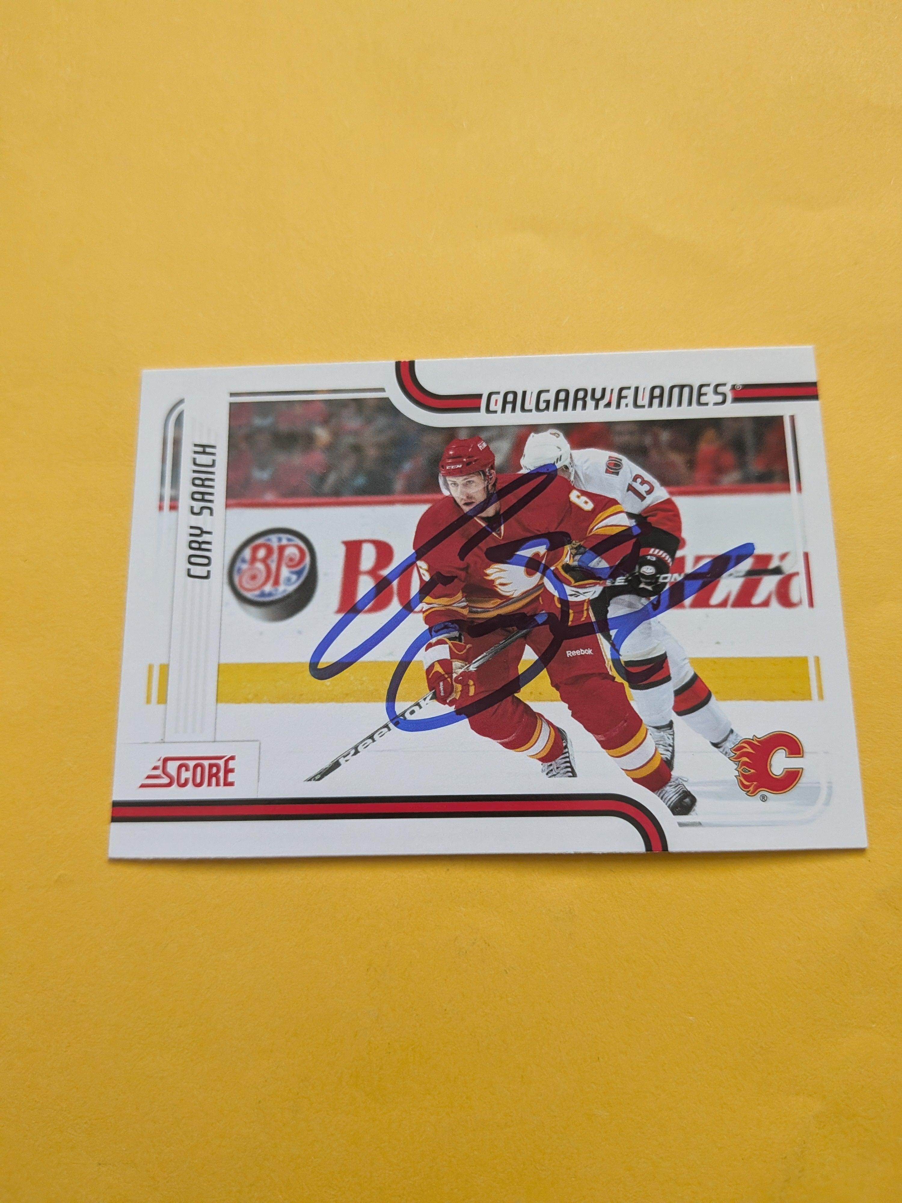 Cory Sarich Signed Calgary Flames Card F