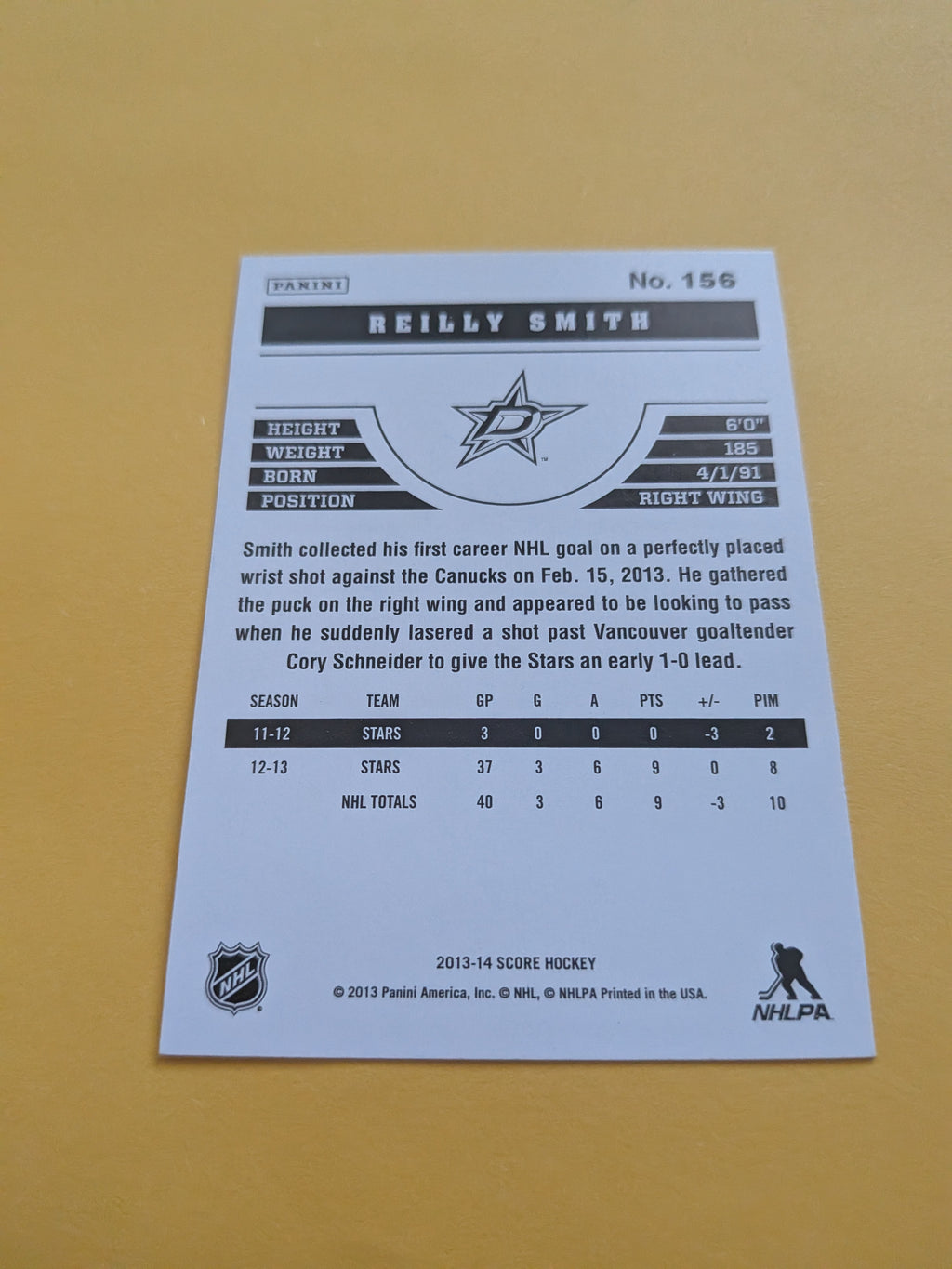 Reilly Smith Signed Dallas Stars Card A