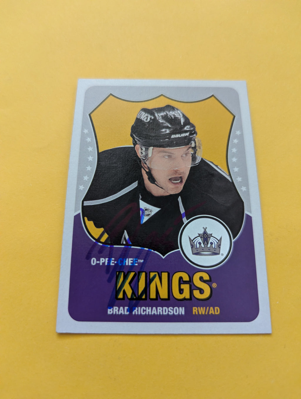 Brad Richardson Signed Los Angeles Kings Card B