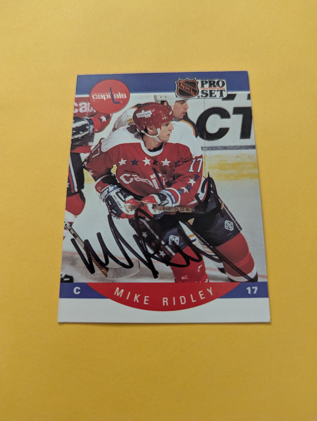 Mike Ridley Signed Washington Capitals Card