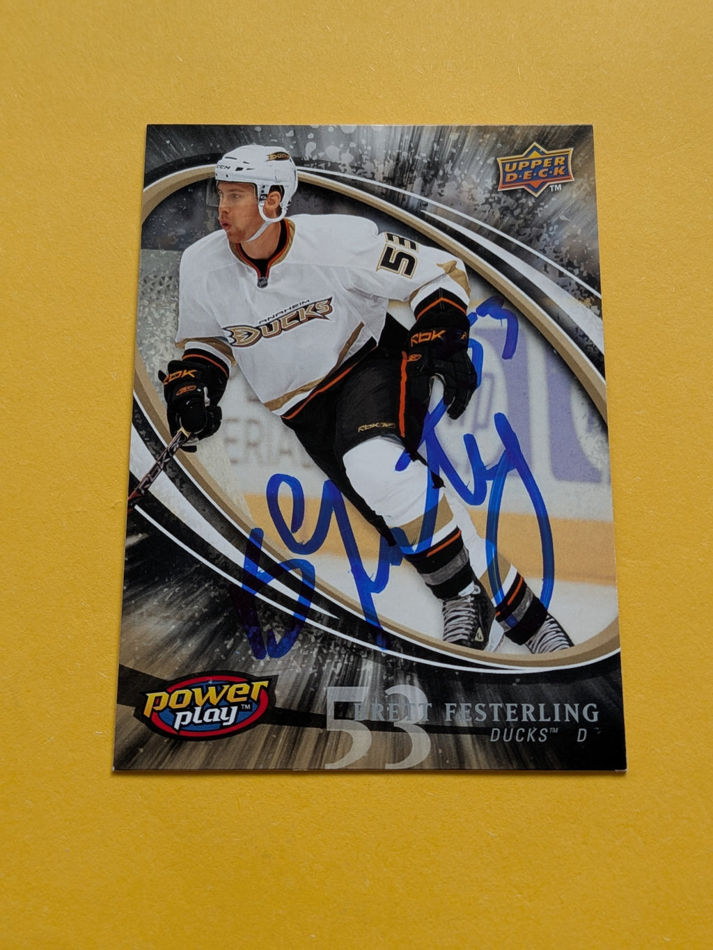 Brett Festerling Signed Anaheim Ducks Rookie Card A