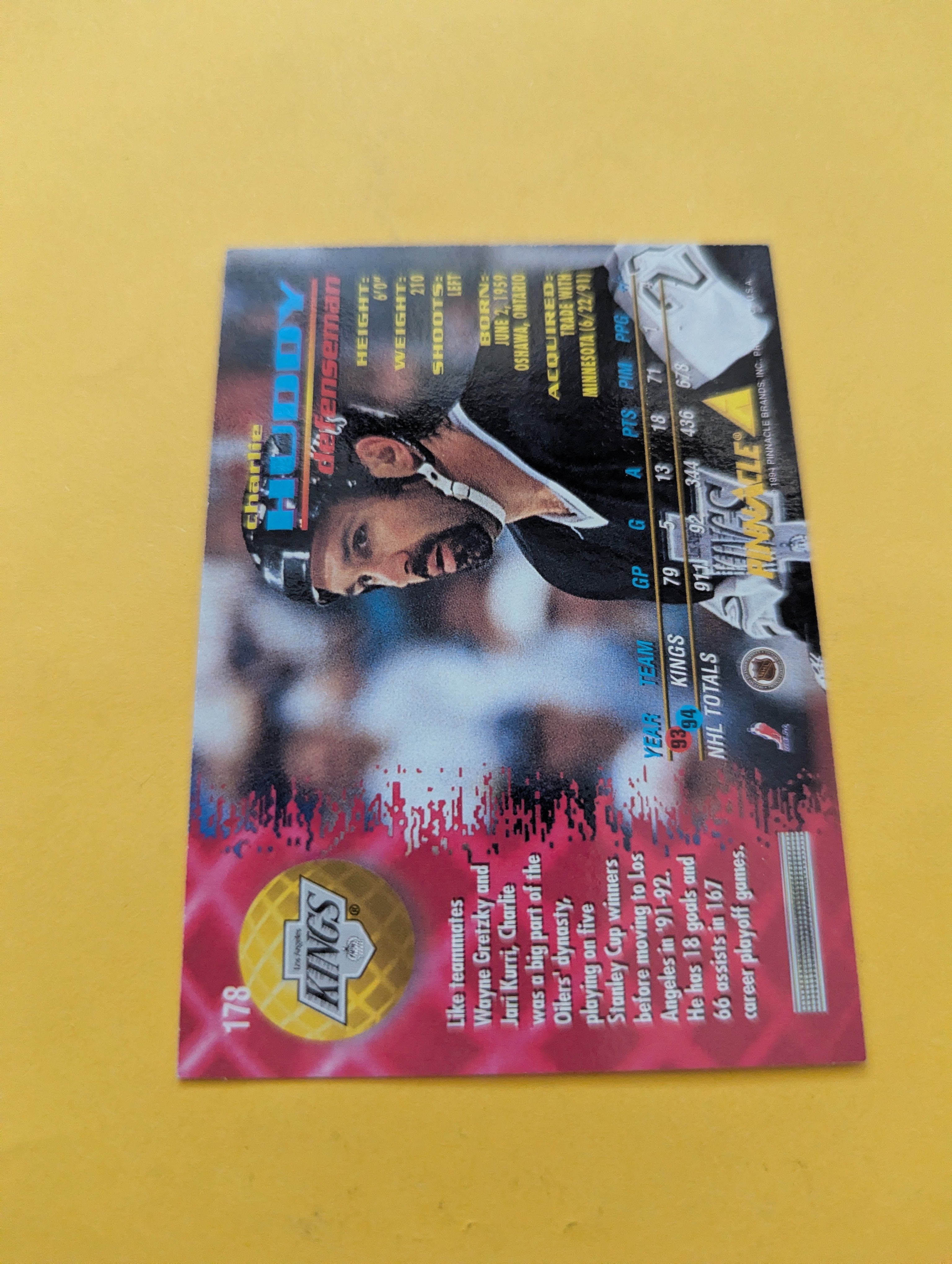 Charlie Huddy Signed Los Angeles Kings Card A