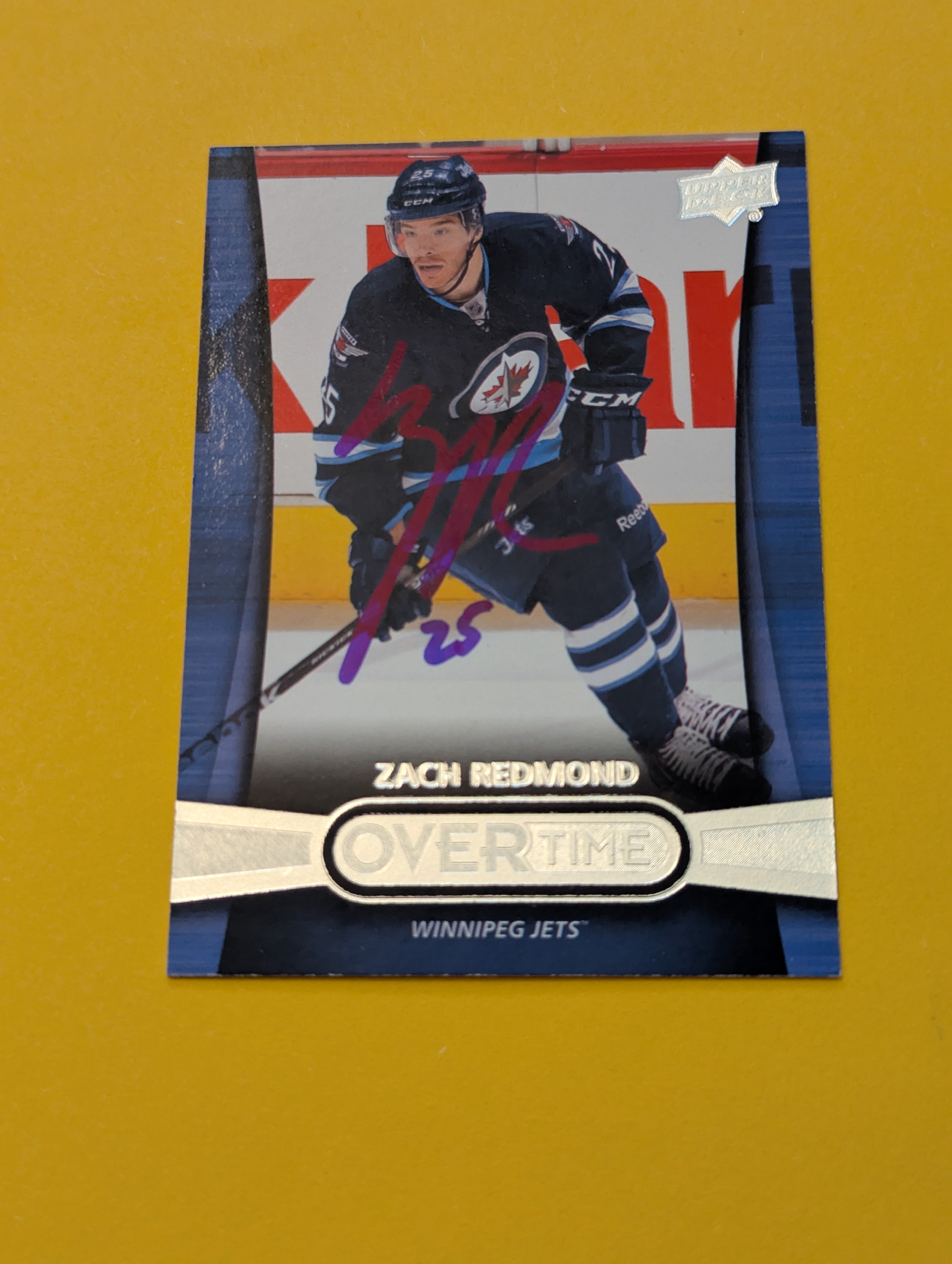 Zach Redmond Signed Winnipeg Jets Card