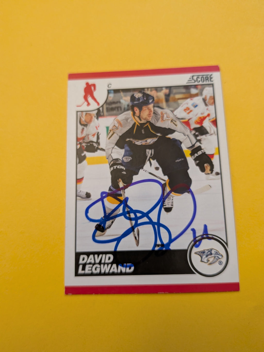 Davis Legwand Signed Nashville Predators Card A