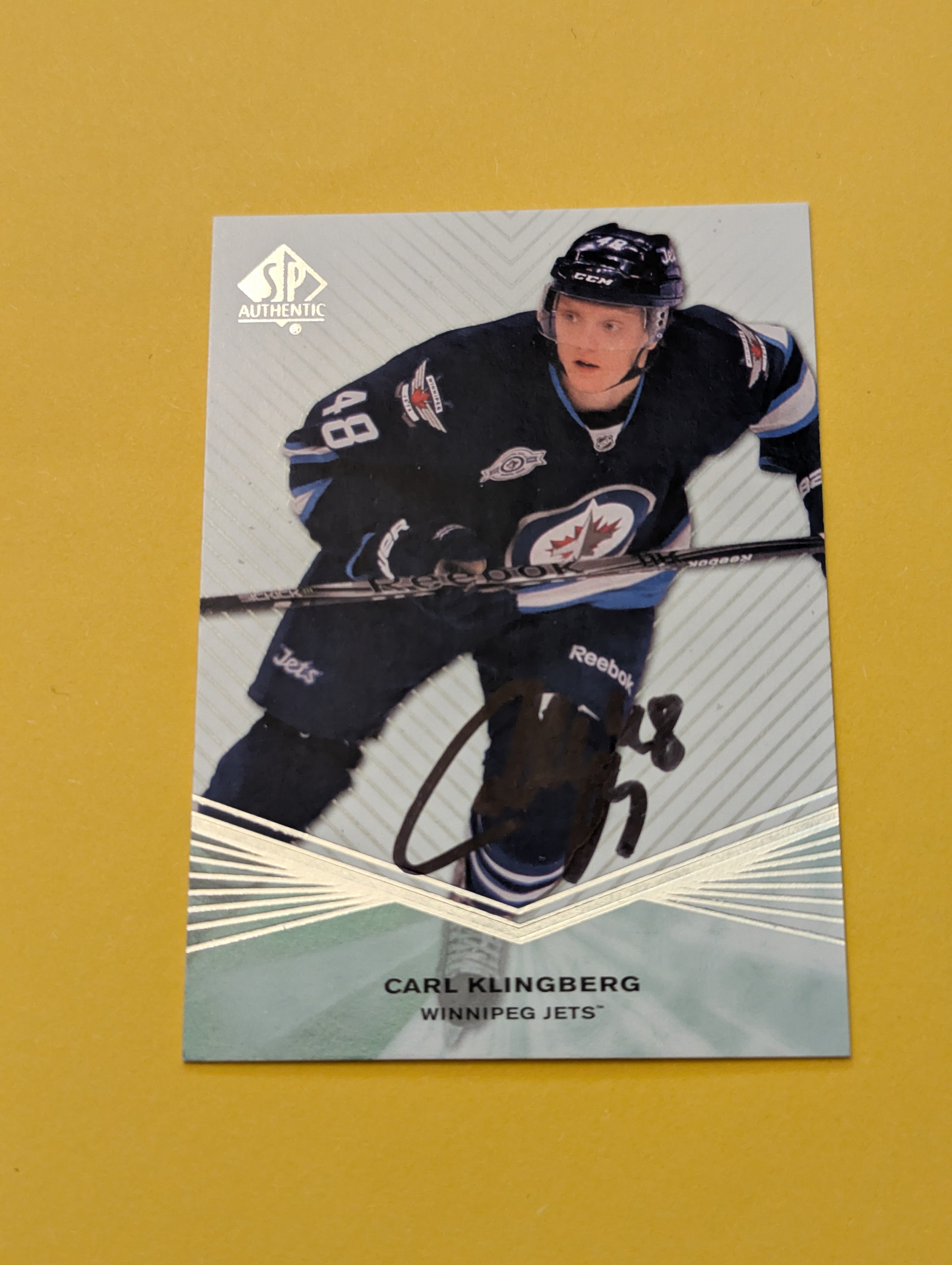 Carl Klingberg Signed Winnipeg Jets Card
