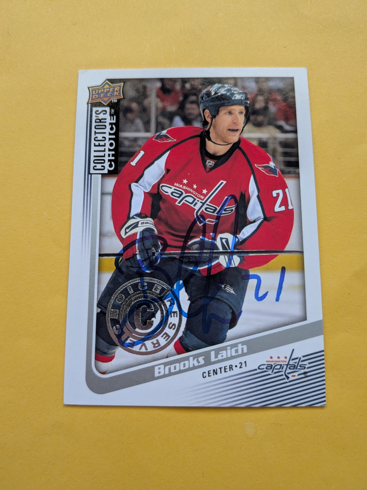 Brooks Laich Signed Washington Capitals Card A