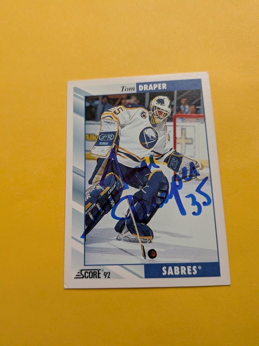 Tom Draper Signed Buffalo Sabres Card C