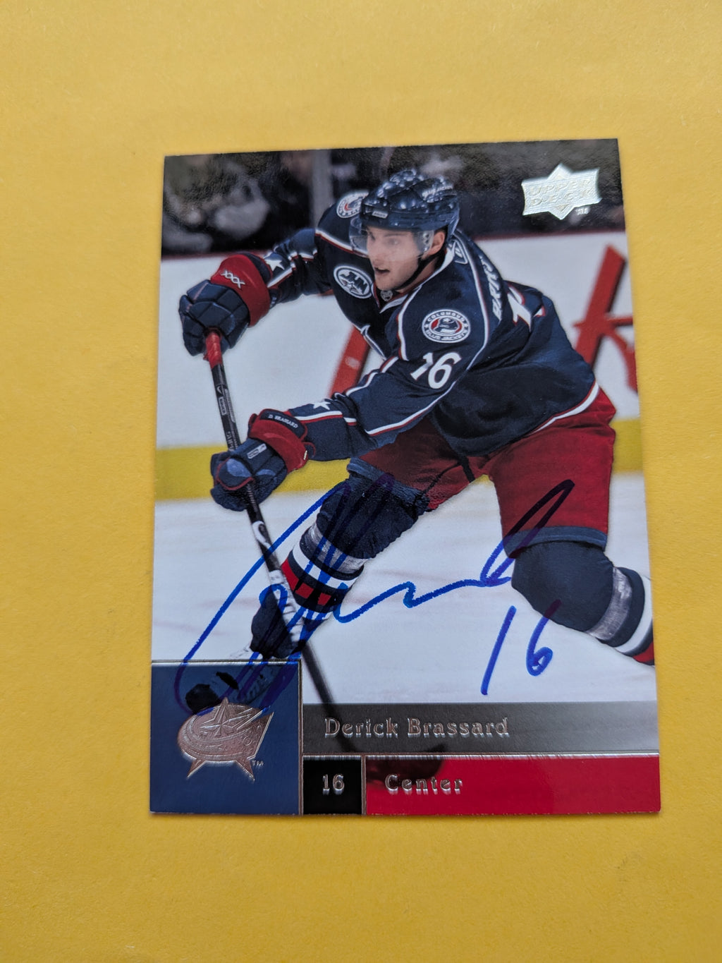 Derick Brassard Signed Columbus Blue Jackets Card B
