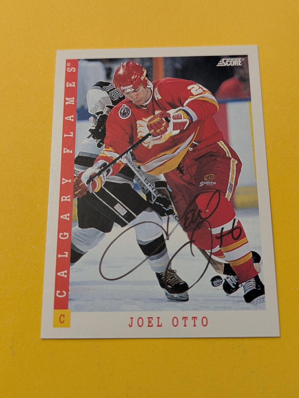 Joel Otto Signed Calgary Flames Card