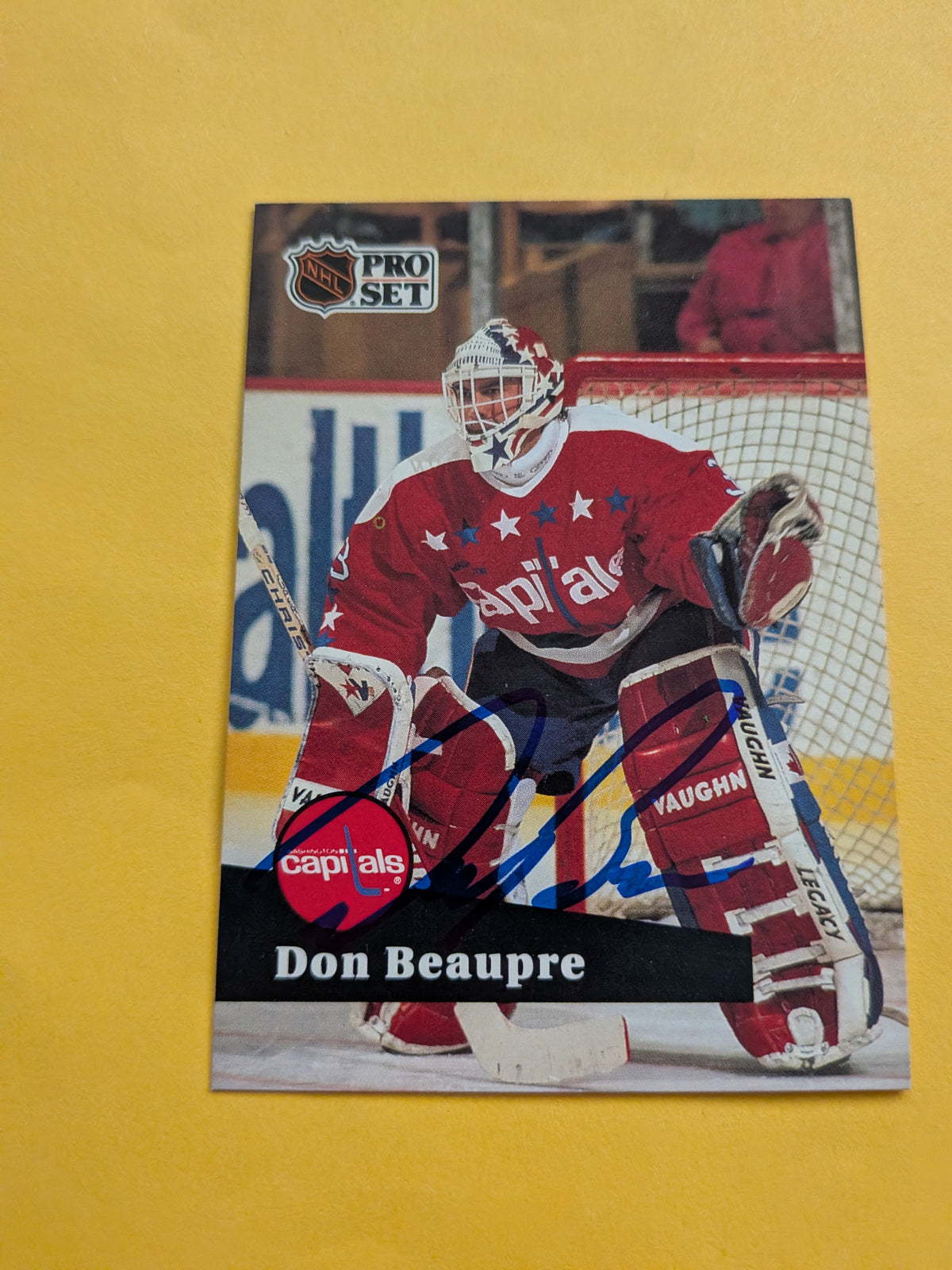 Don Beaupre Signed Washington Capitals Card A