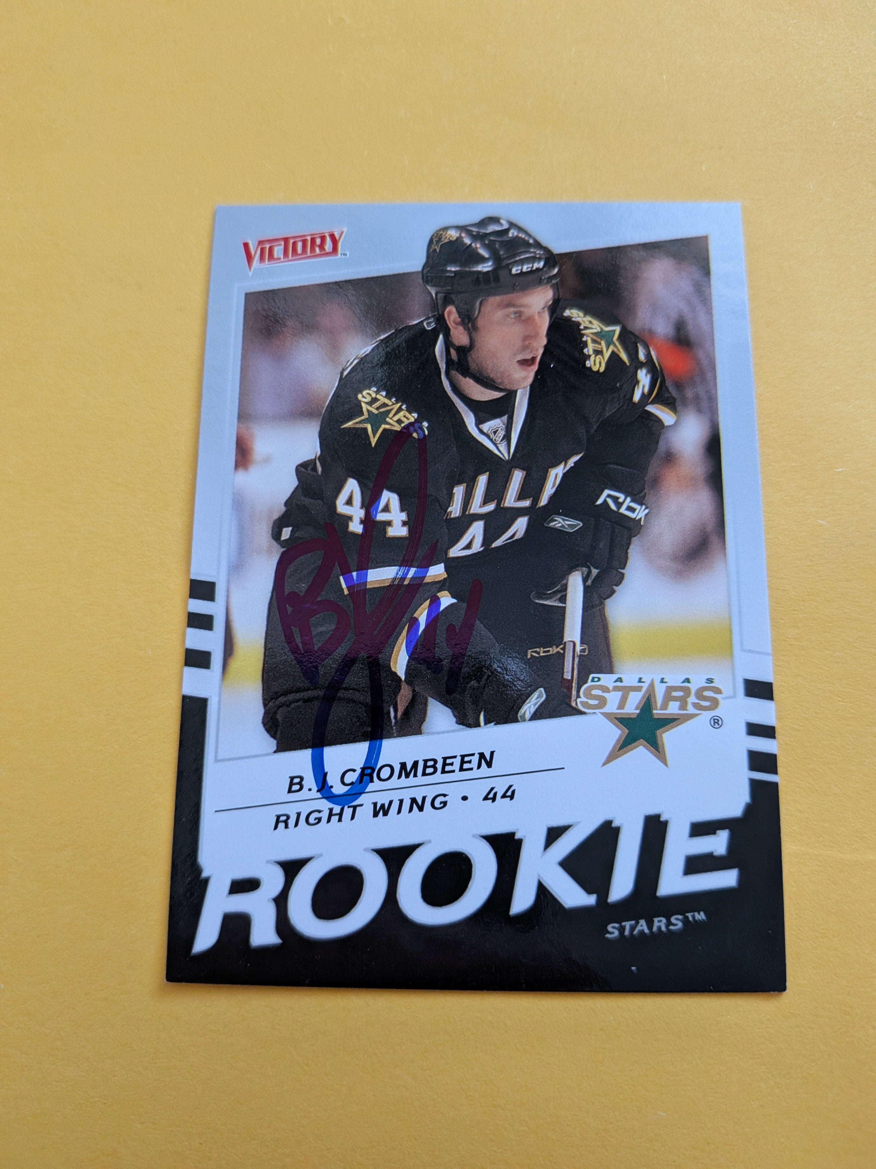 B.J. Crombeen Signed Dallas Stars Rookie Card B