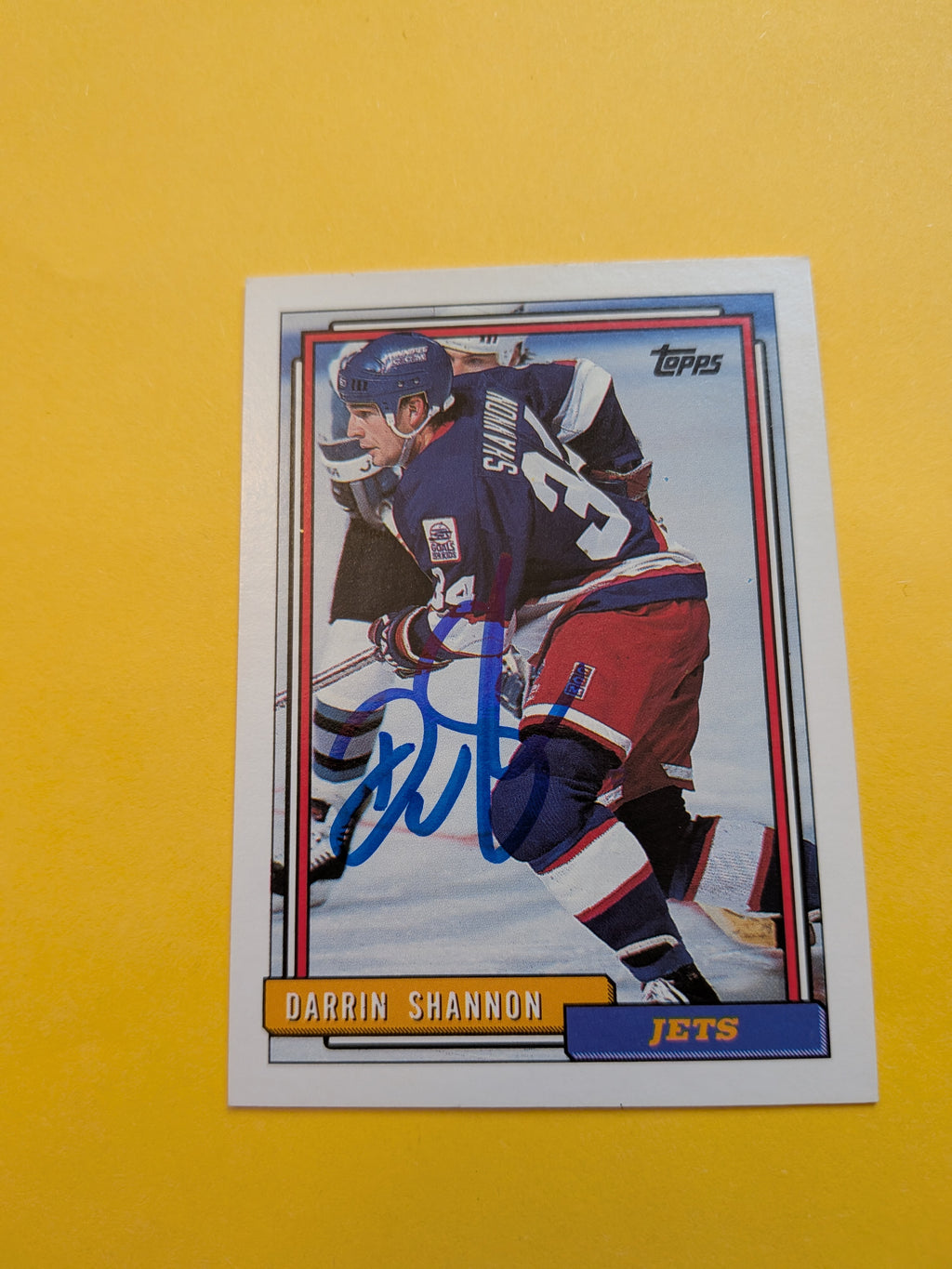 Darrin Shannon Signed Winnipeg Jets Card G